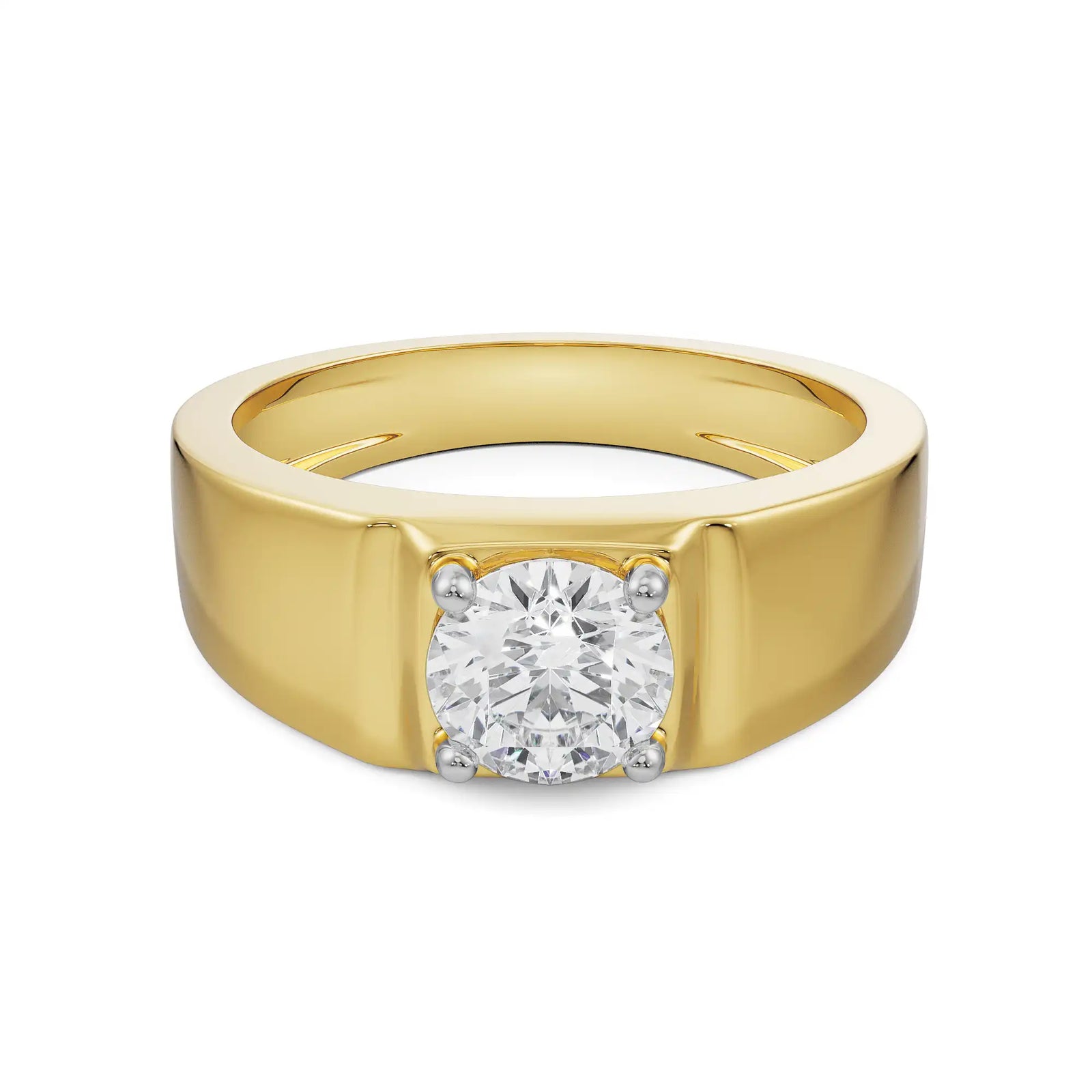 Oliver Round Men’s Diamond Ring Front View