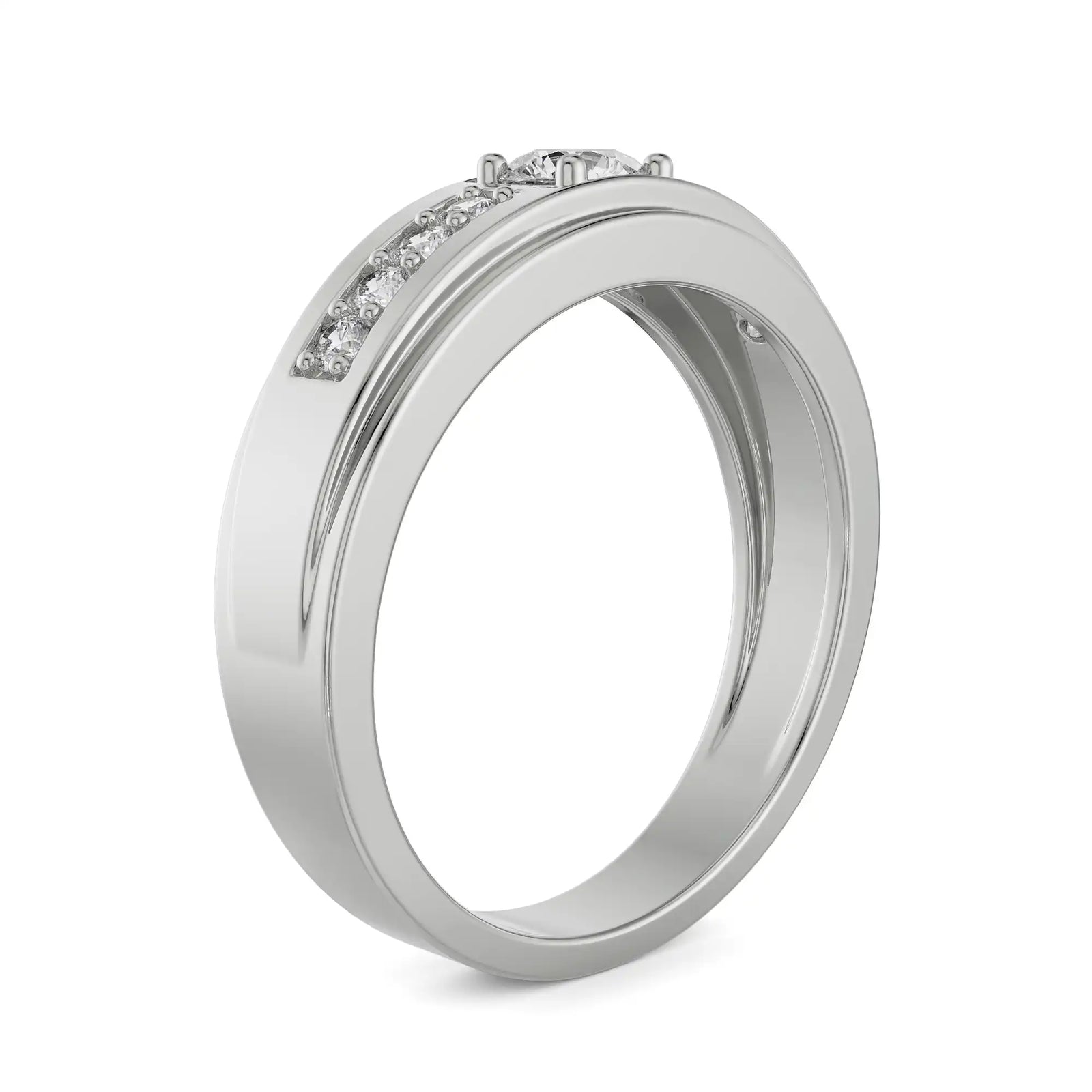 Stardust Diamond Ring for Men Side View in 9KT