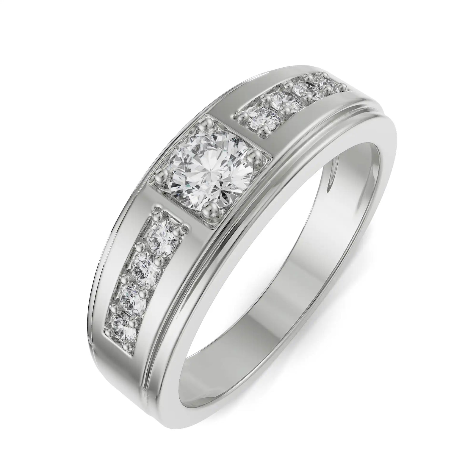 Stardust Diamond Ring for Men Top View in 9KT