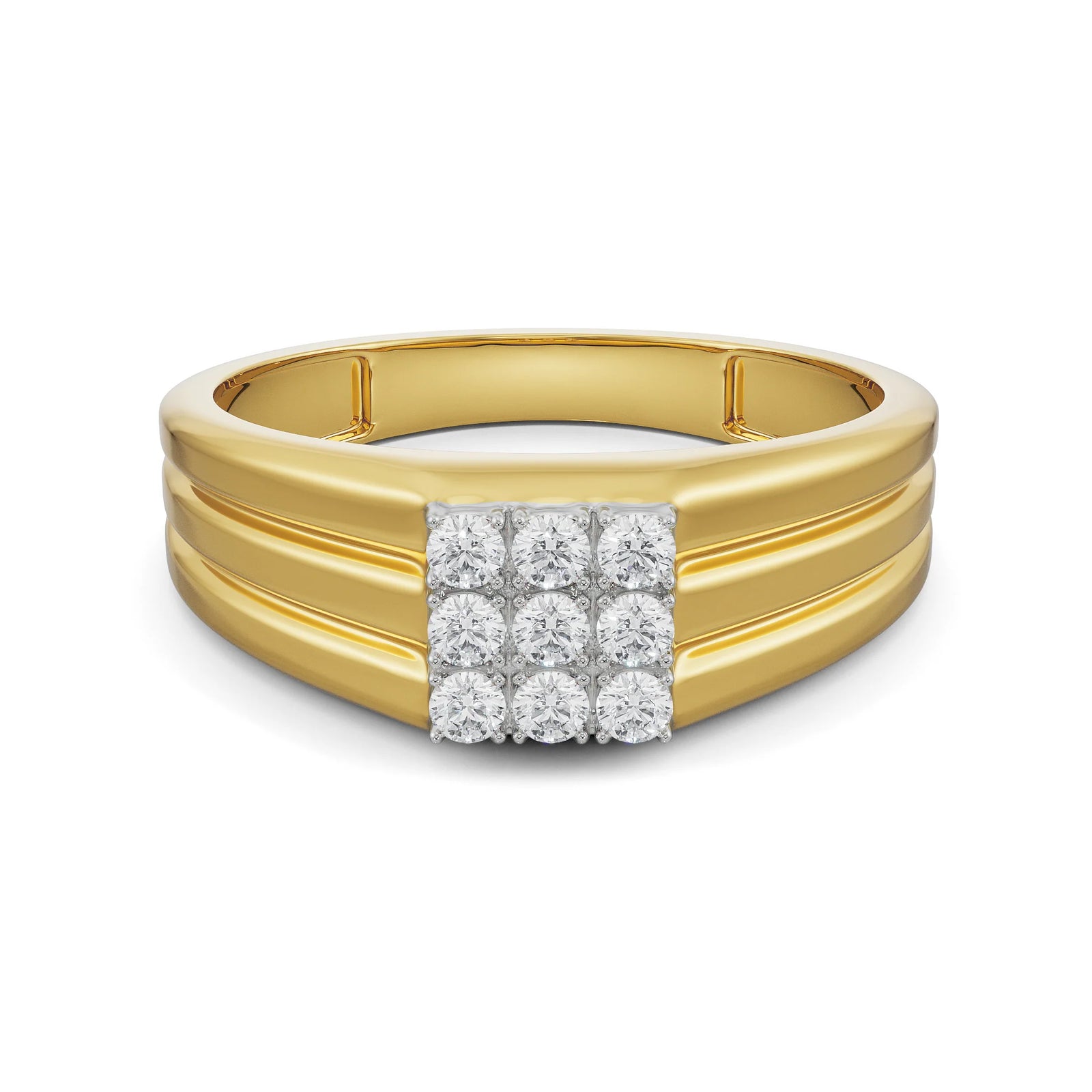 Quadret Diamond Band for Men Front View