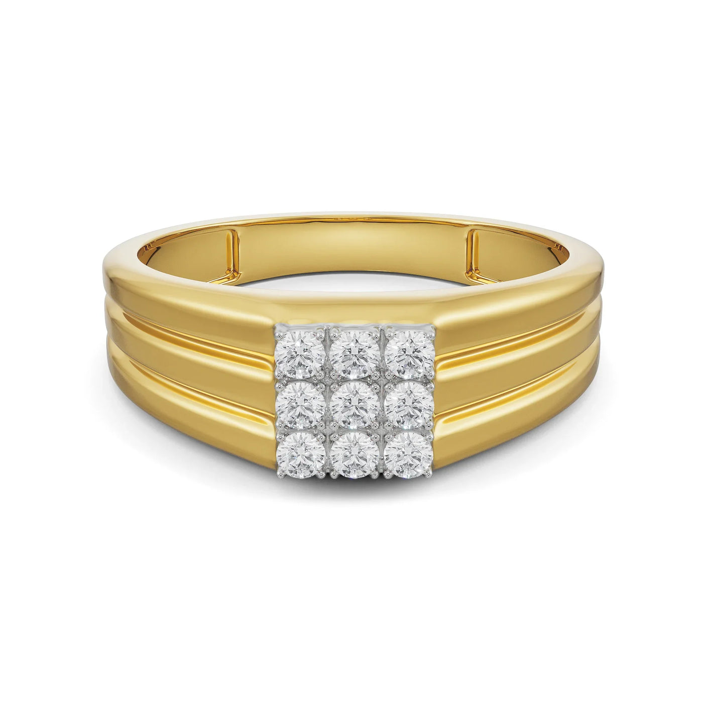 Quadret Diamond Band for Men 9KT