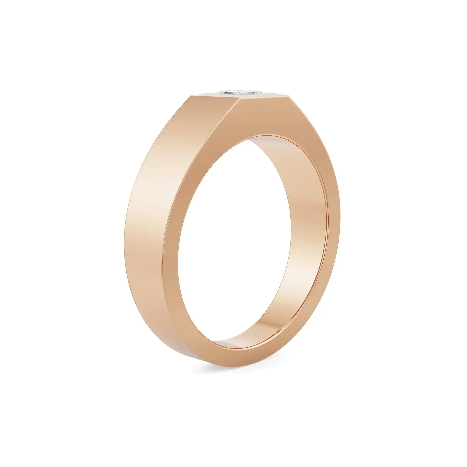 Princess Cut Jake Diamond Ring Side View in 9KT