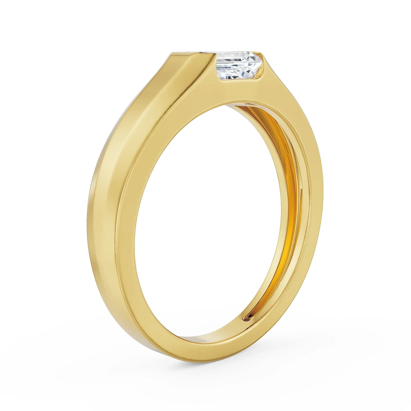 1 CT Emerald Diamond Band for Men Right View in 9KT
