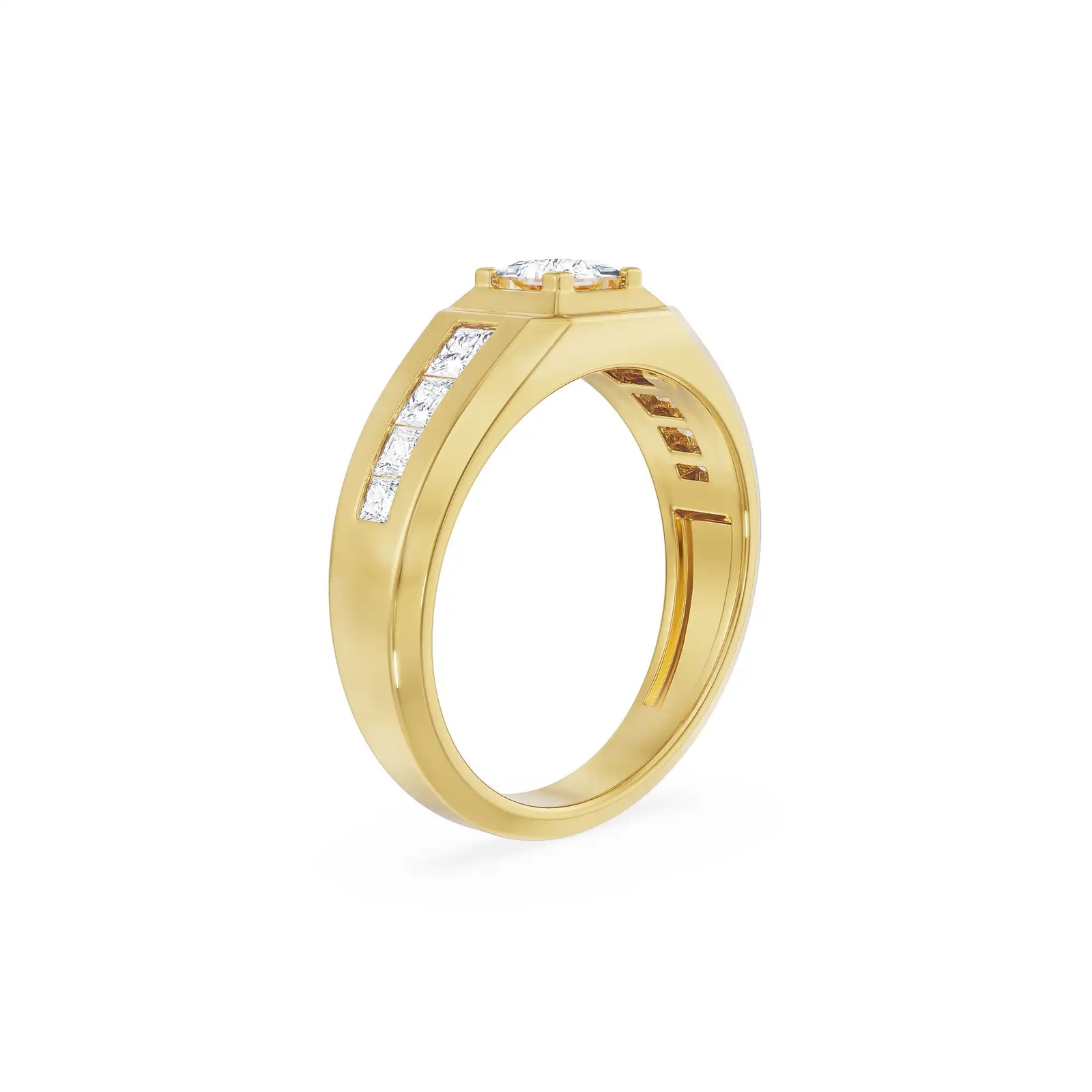 Square Cut Timeless Men’s Ring Side view