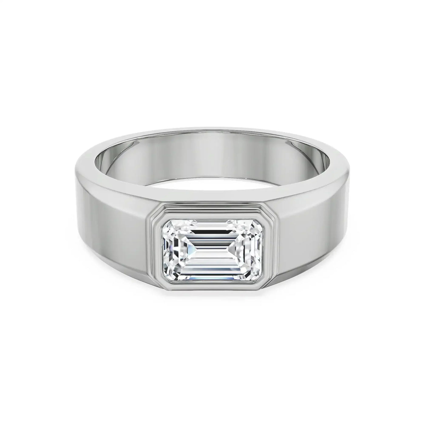 Nirvan Emerald Cut Lab Grown Diamond Ring 9KT