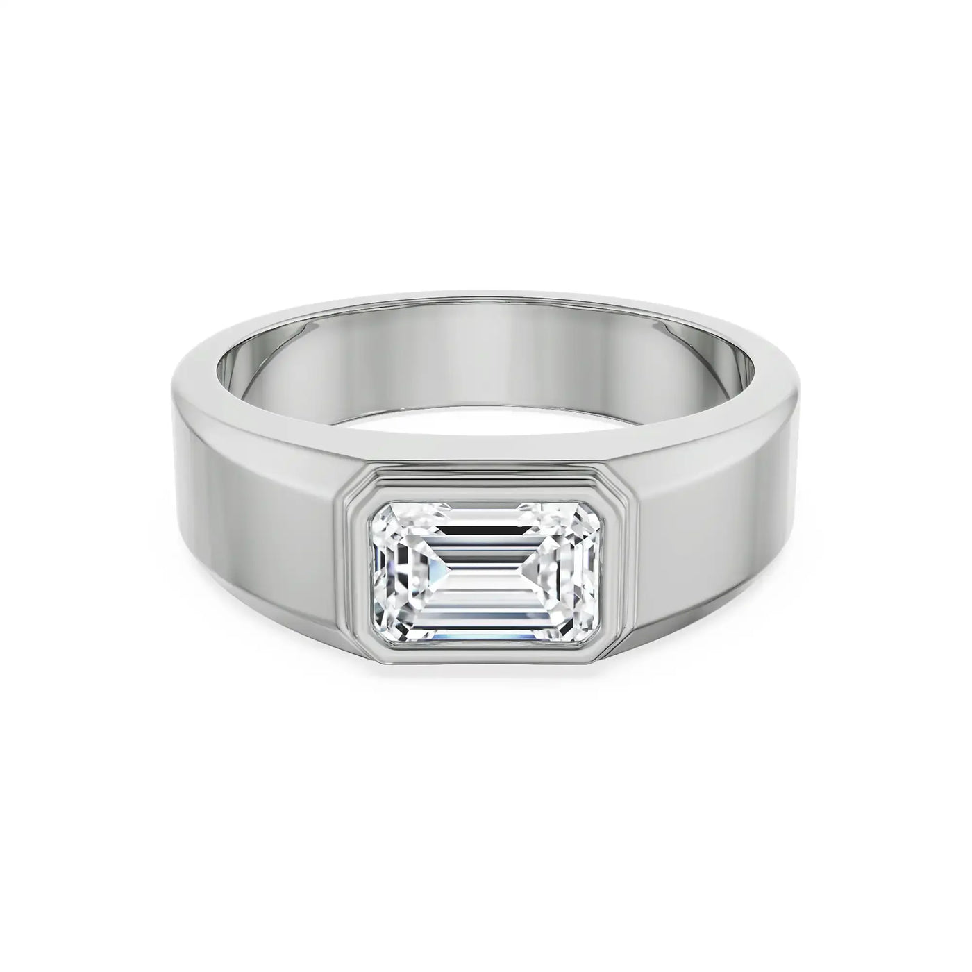 Nirvan Emerald Cut Lab Grown Diamond Ring