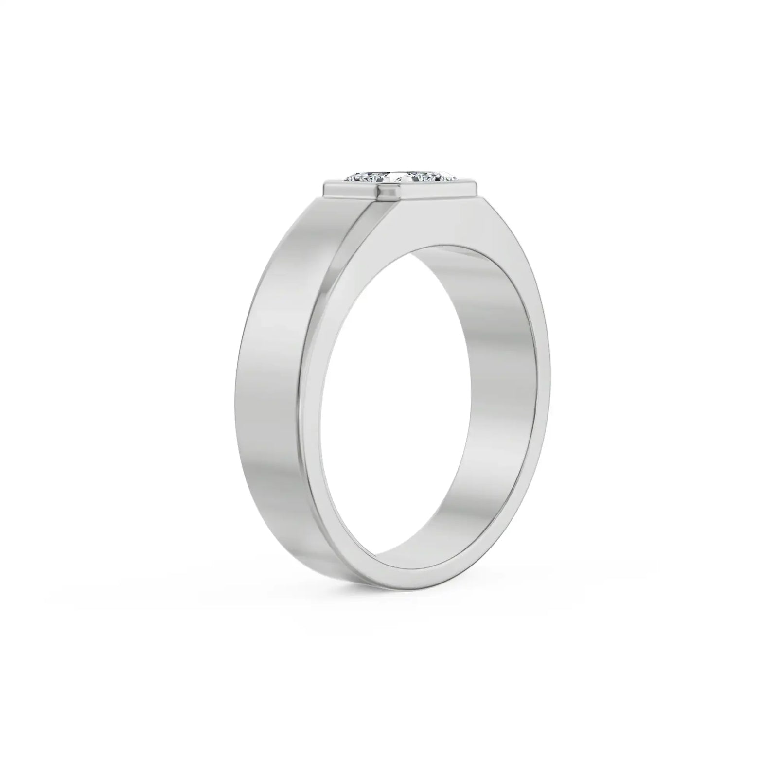 Nirvan Emerald Cut Lab Grown Diamond Ring - top view