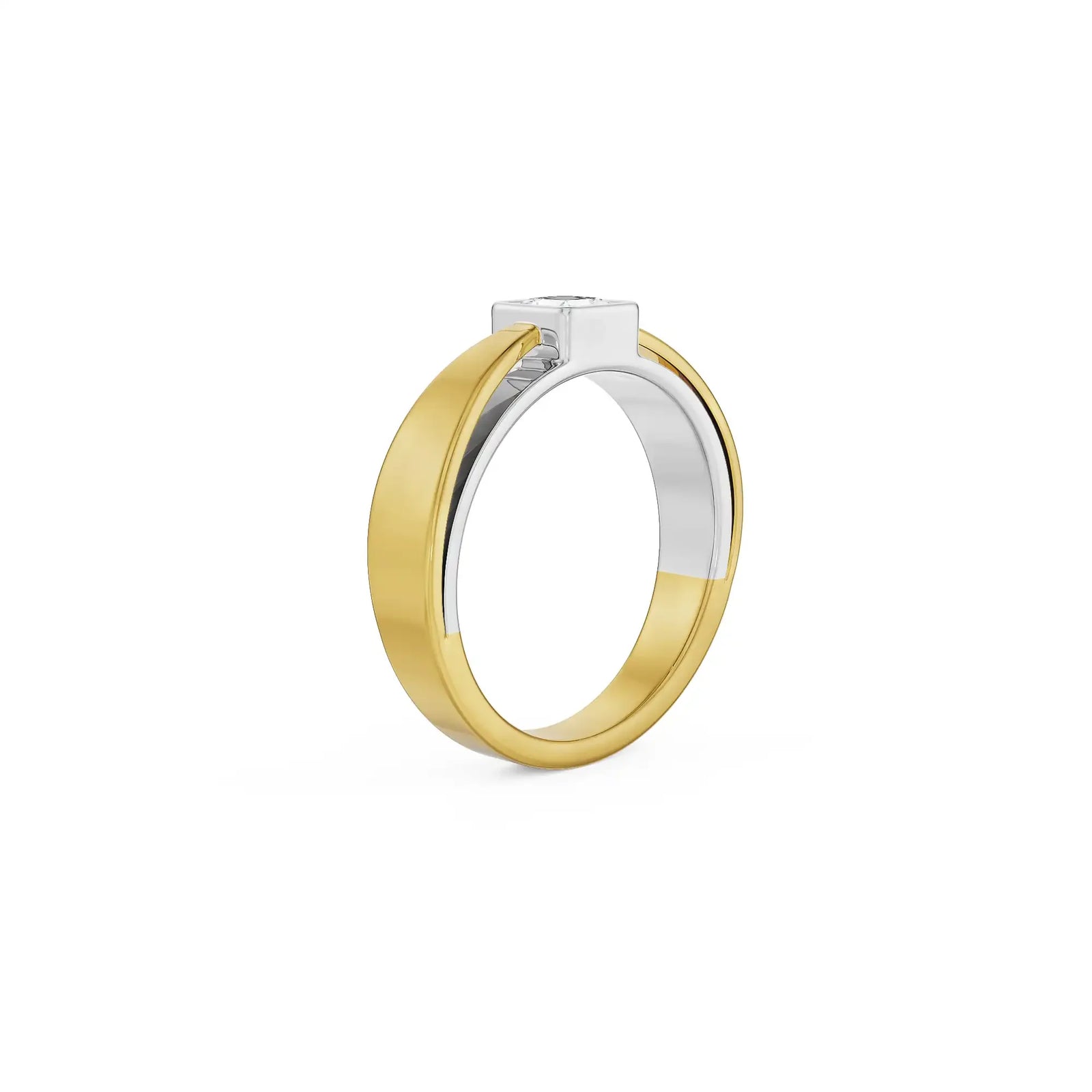 Ryan Squared Diamond Ring back view