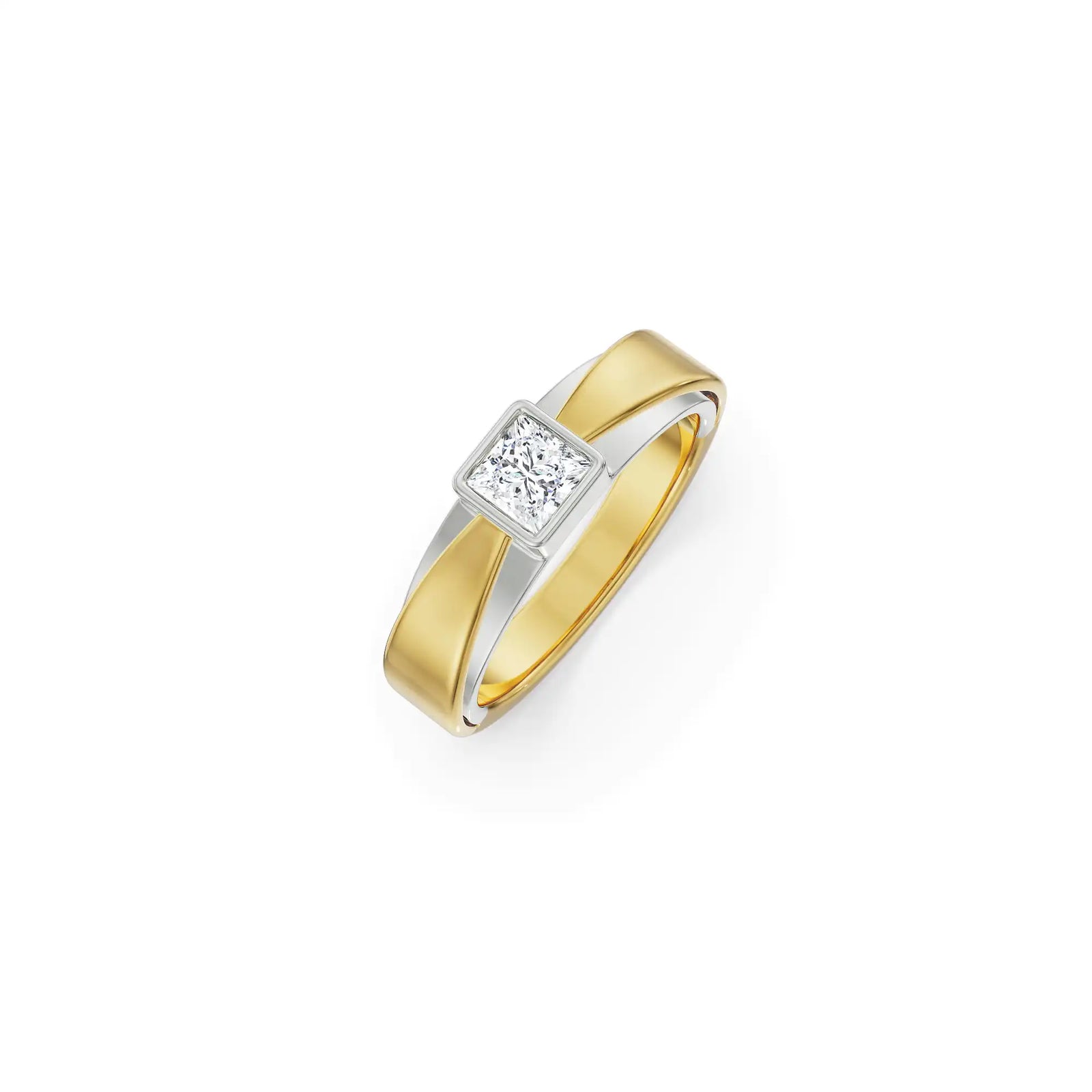 Ryan Squared Diamond Ring top view