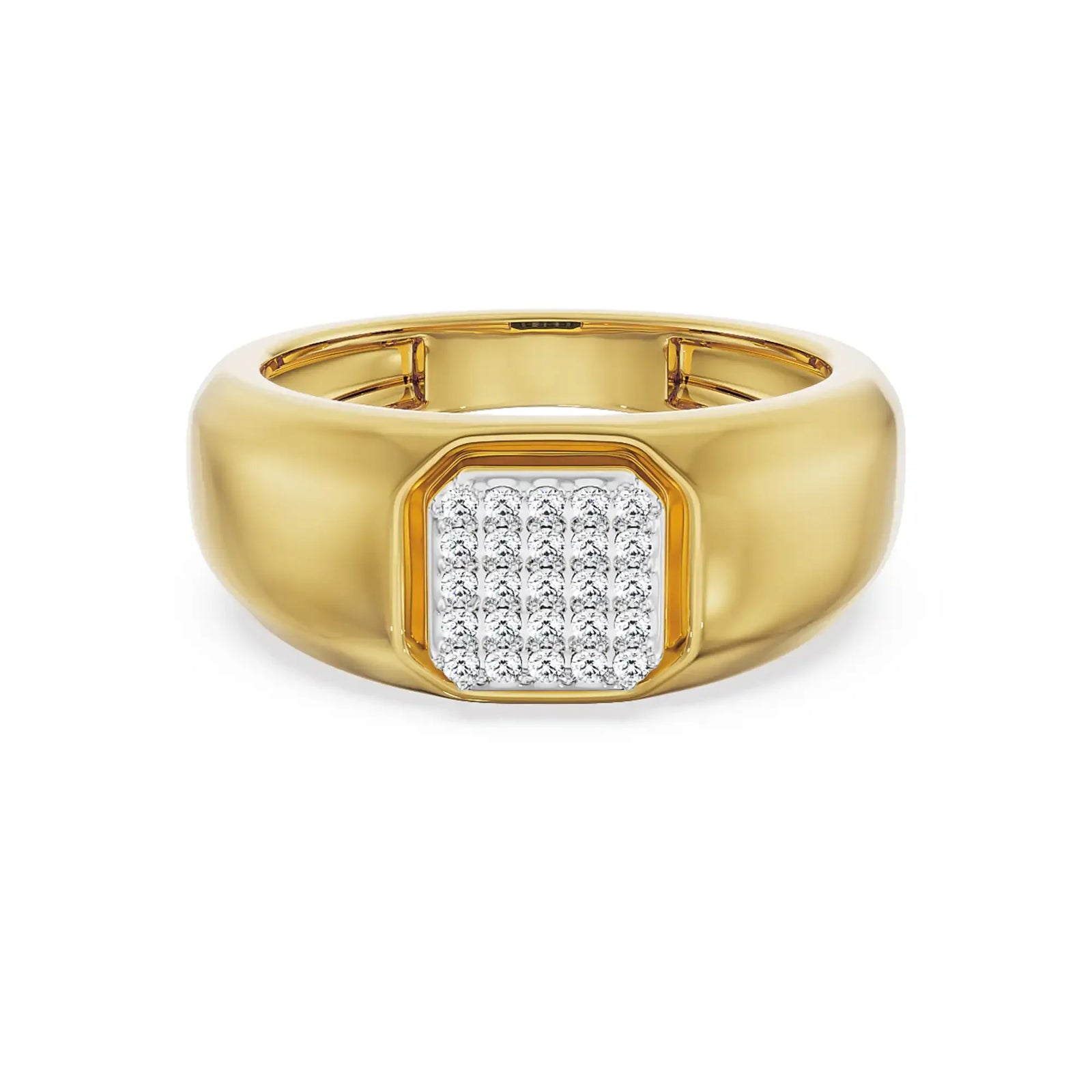 Eric Clustered Diamond Ring for Him - front view