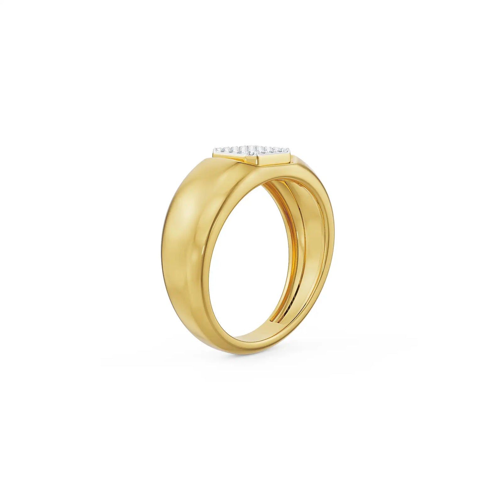 Eric Clustered Diamond Ring for Him back view