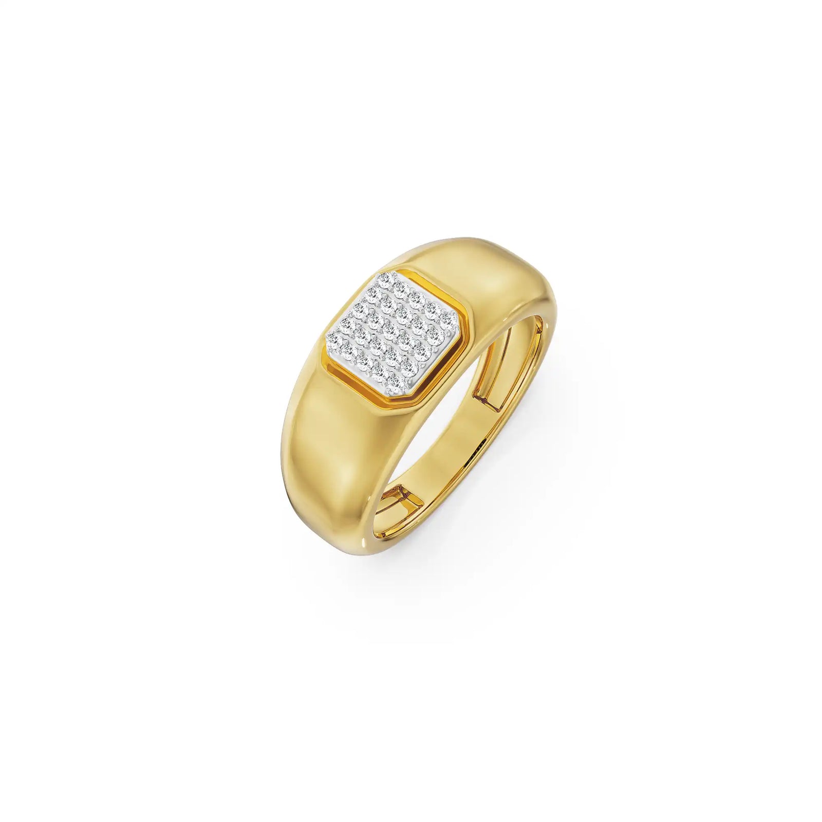Eric Clustered Diamond Ring for Him top view