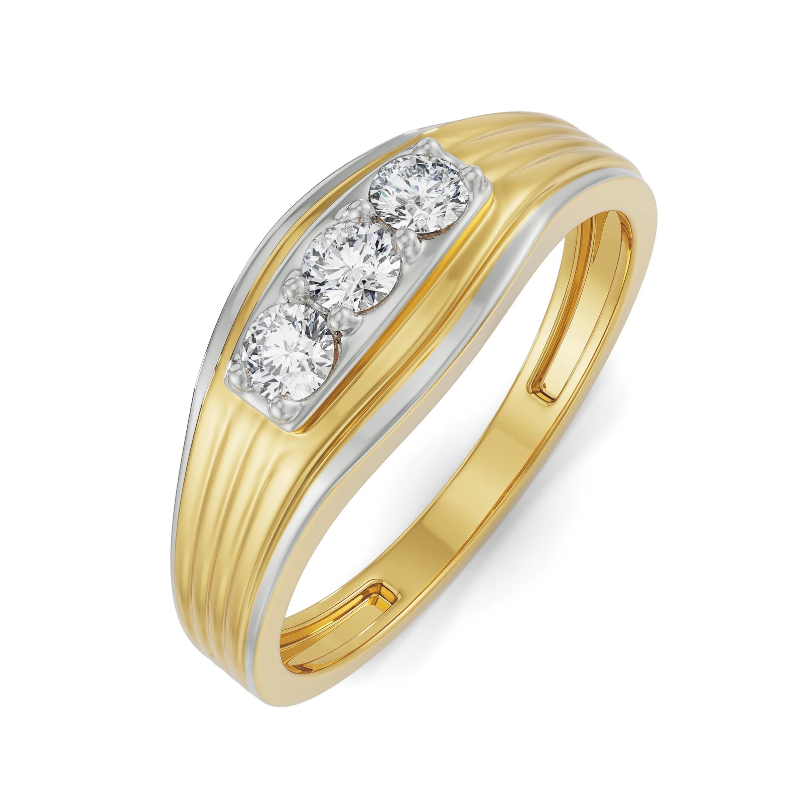 Trio Diamond Band for Men Top View