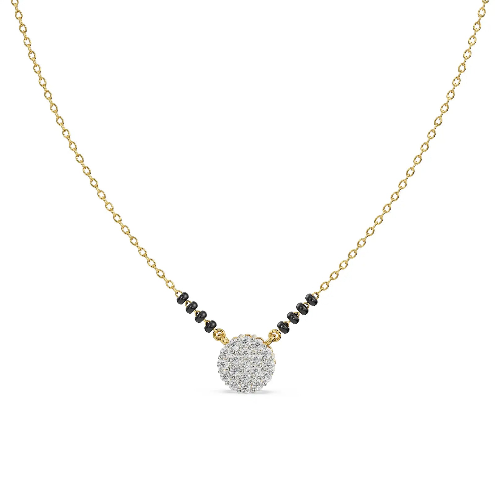 Aanya Diamond Mangalsutra Front View in 9KT