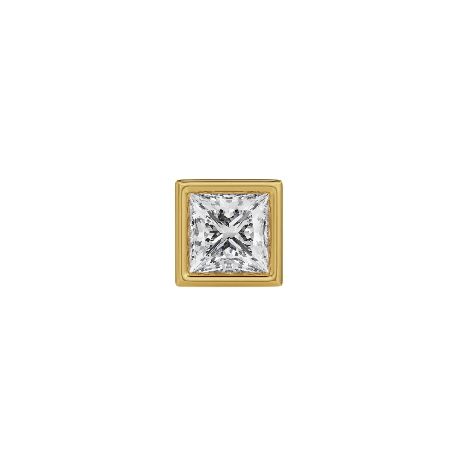 0.5 CT Solitaire Studs for men Front View in 9KT
