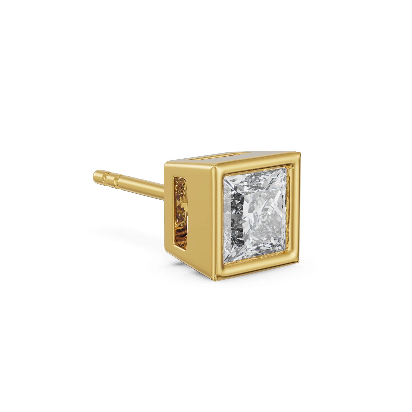 1 CT Lab Grown Diamond Solitaire Studs for Men Right View