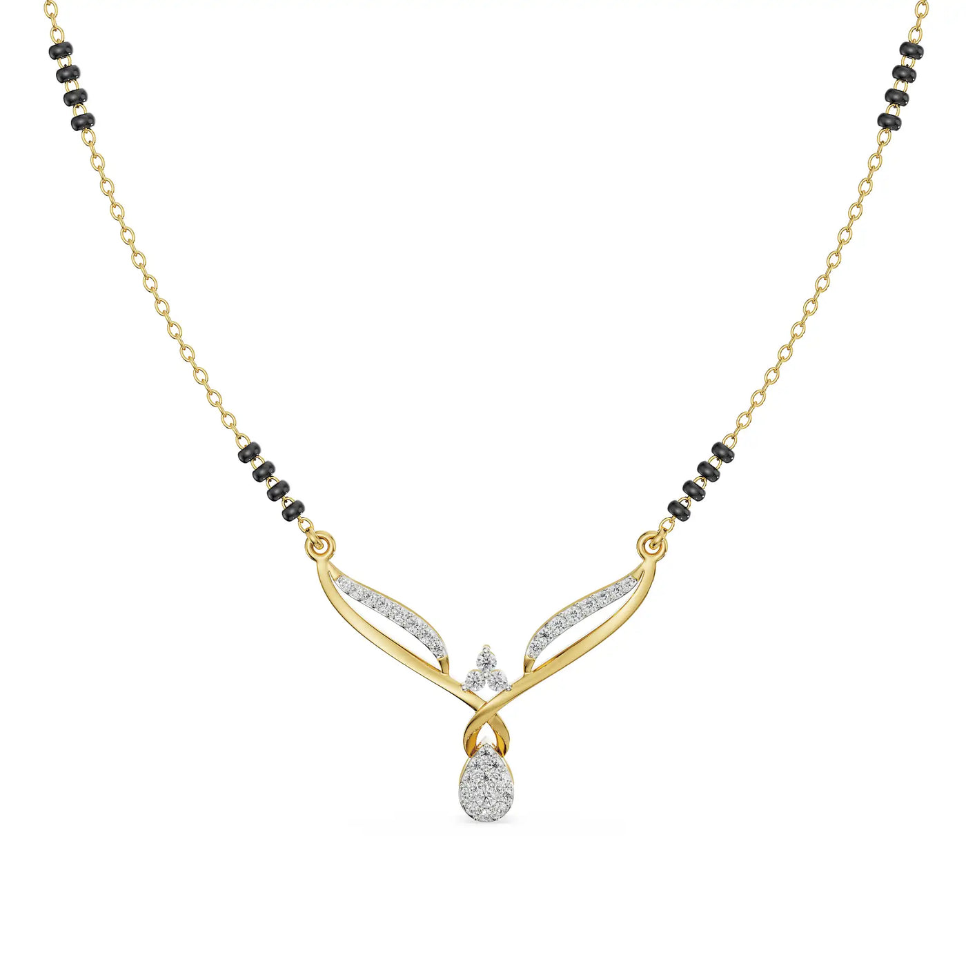 Twisted V Lab Grown Diamond Mangalsutra