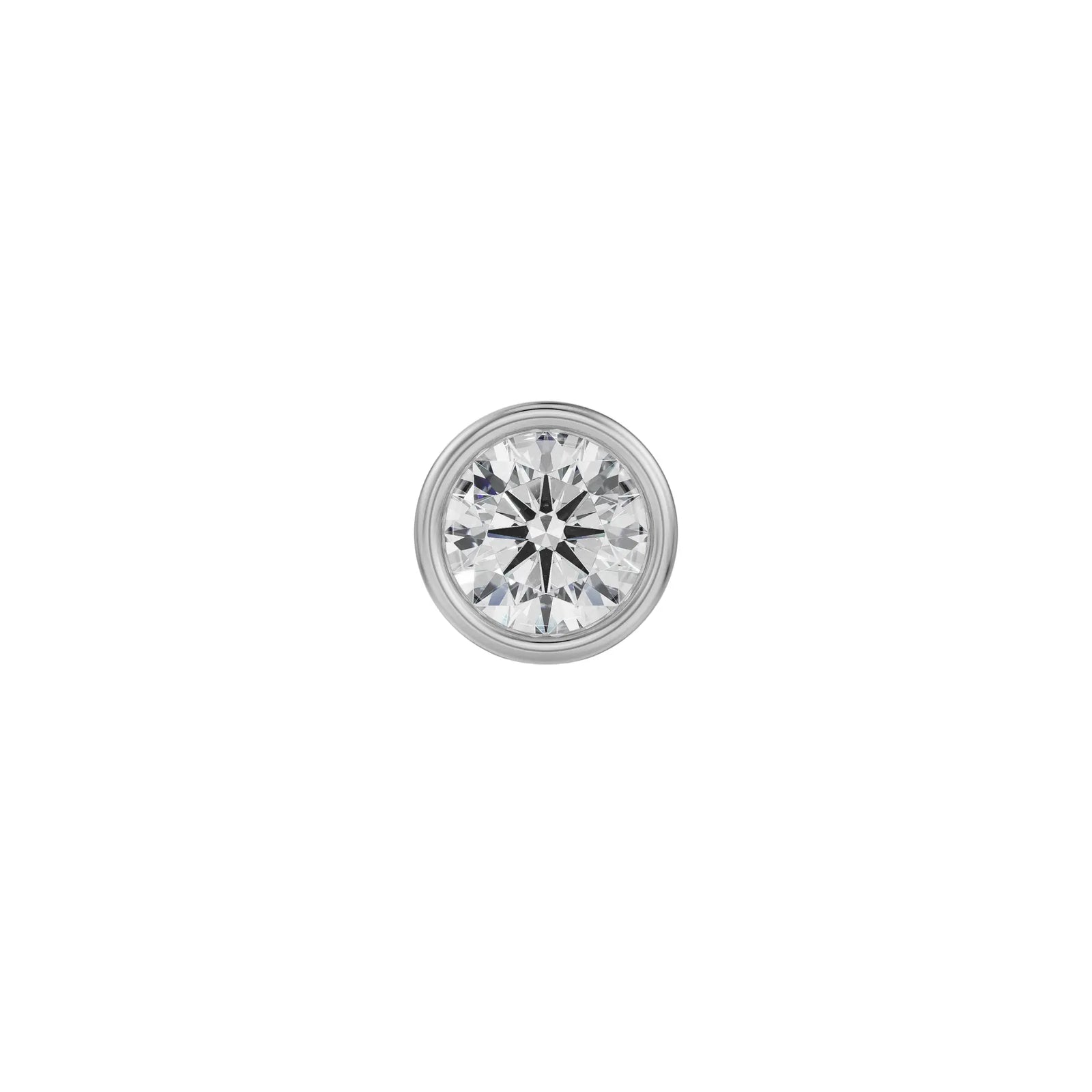 0.25 CT Round Lab Grown Diamond Solitaire Studs for Men Front View in 9KT