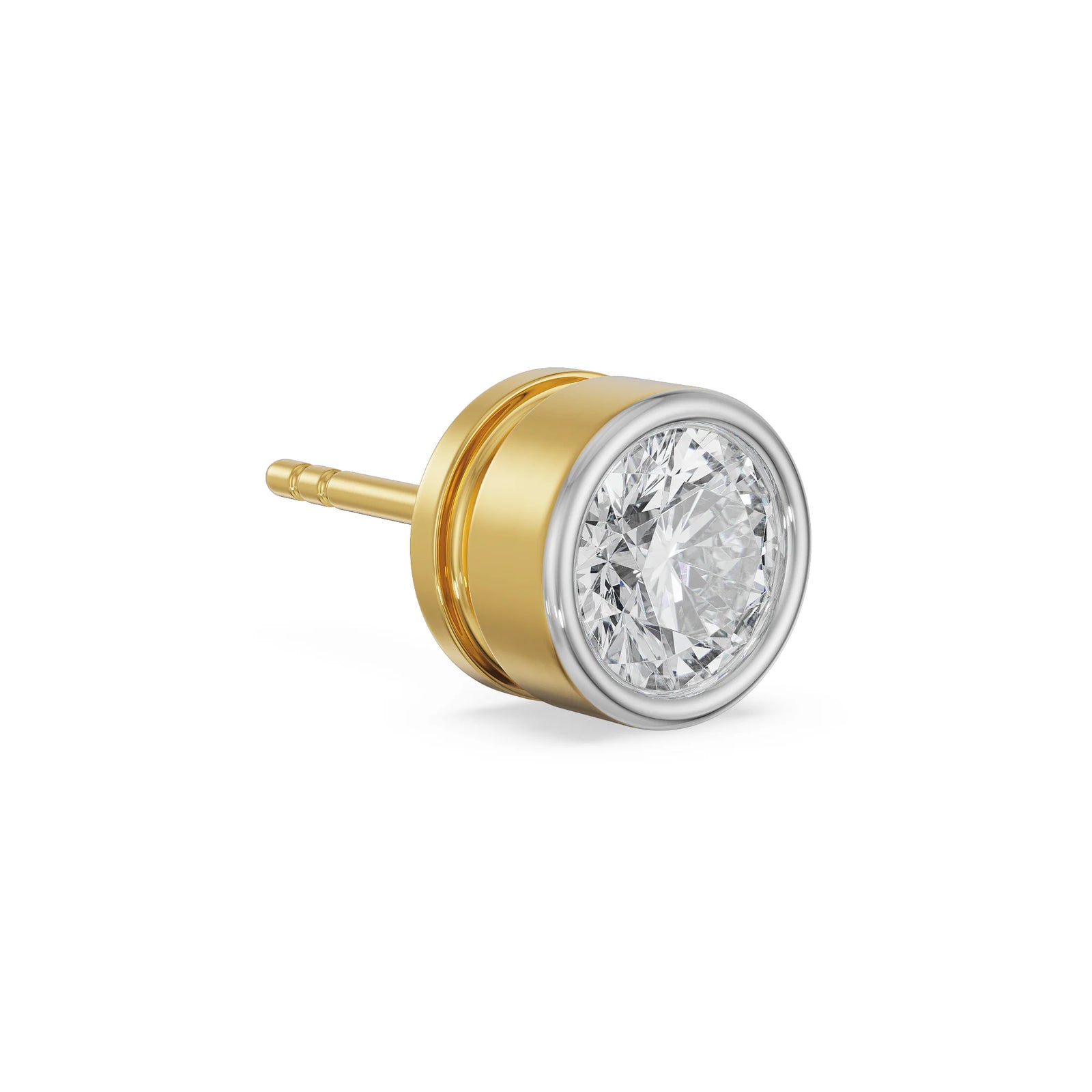 0.25 CT Round Solitaire Studs for Men Right View