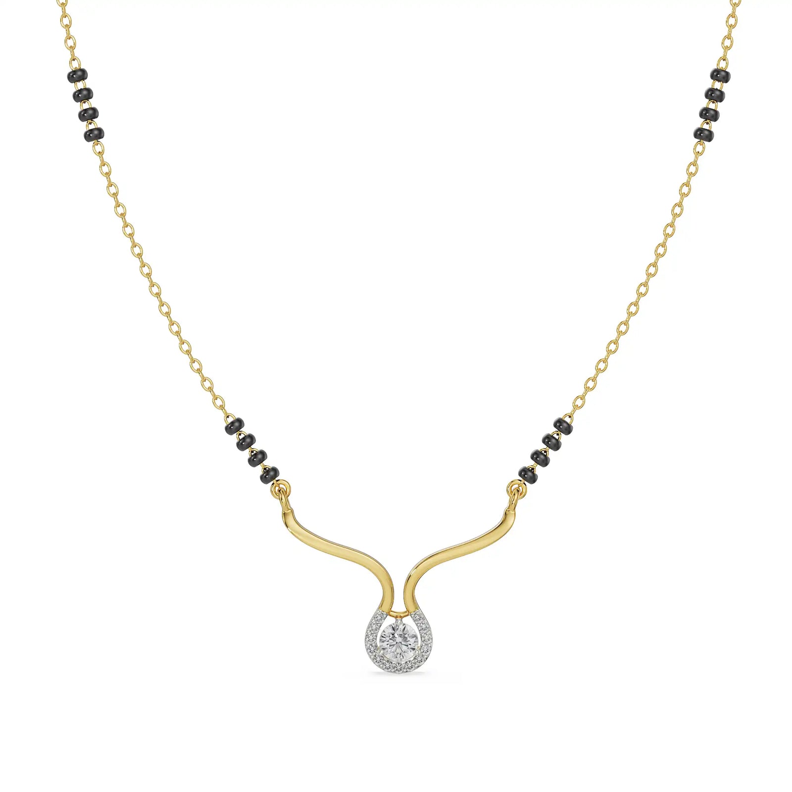 Keerat Diamond Mangalsutra Front View