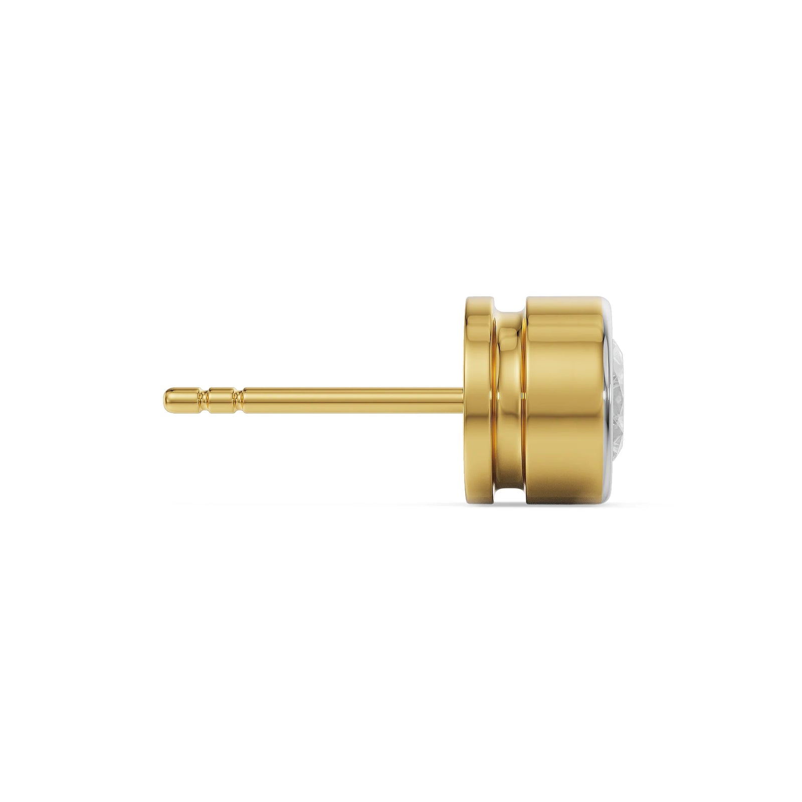 0.25 CT Round Solitaire Studs for Men Side View