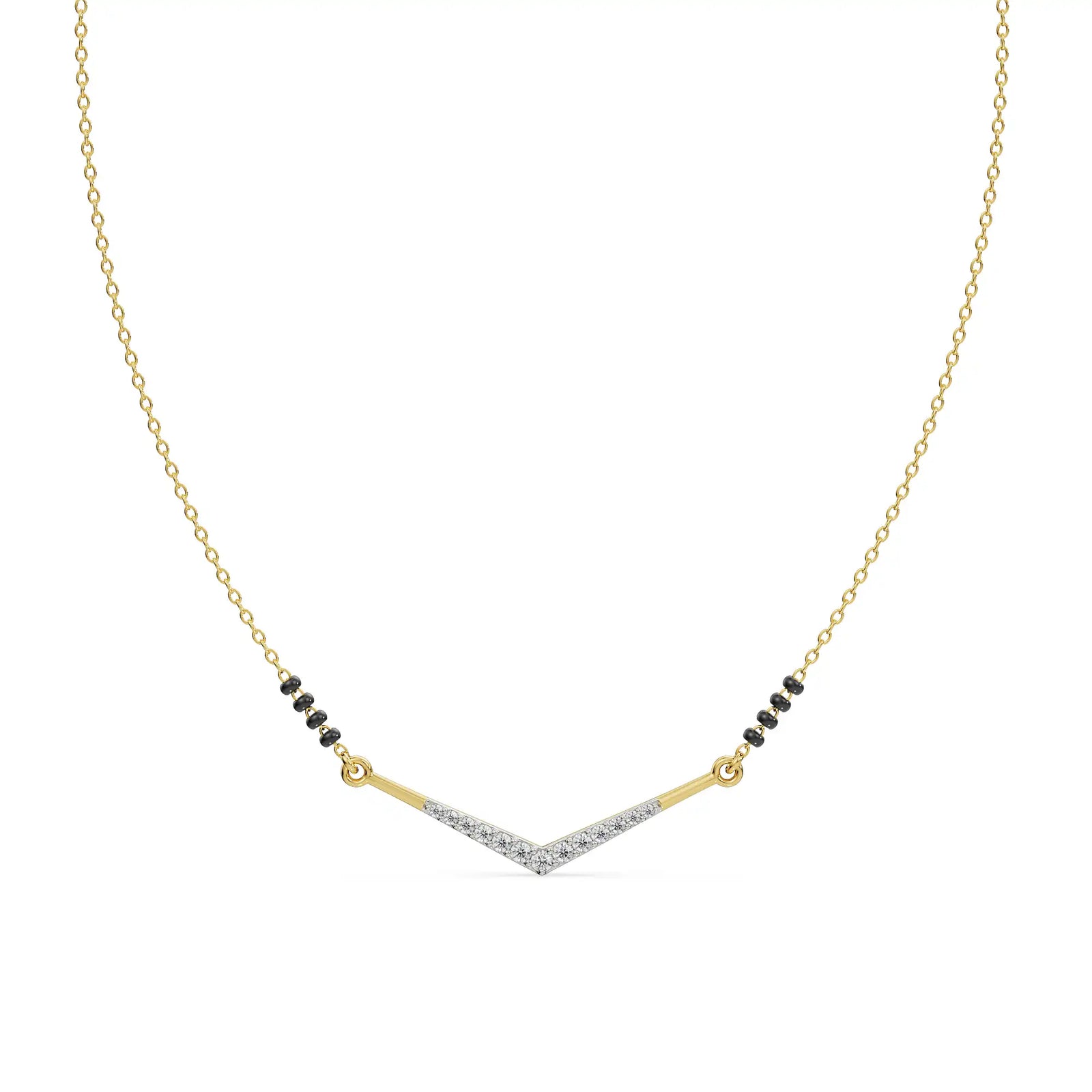 Meera Diamond Mangalsutra Front View