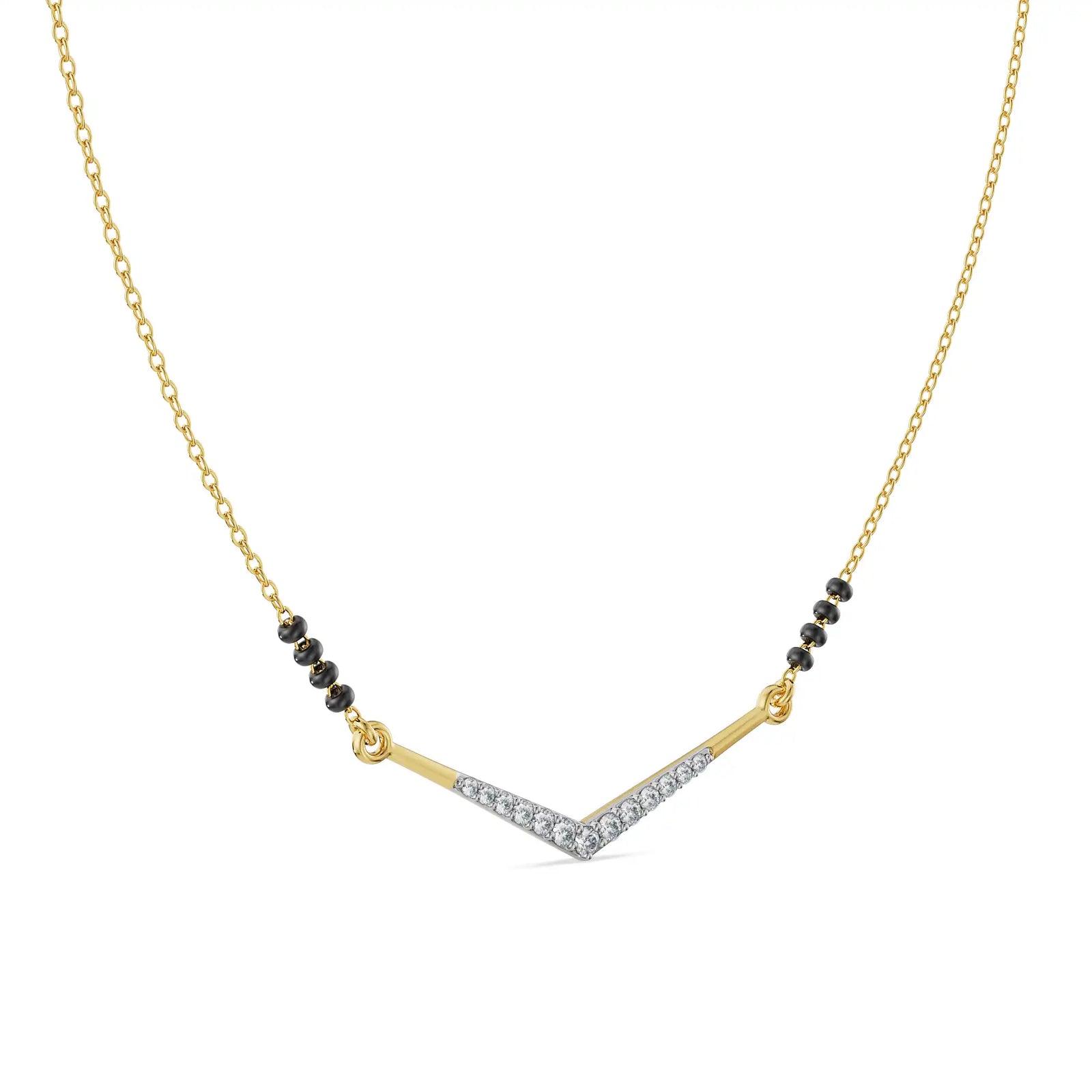 Meera Diamond Mangalsutra Side View