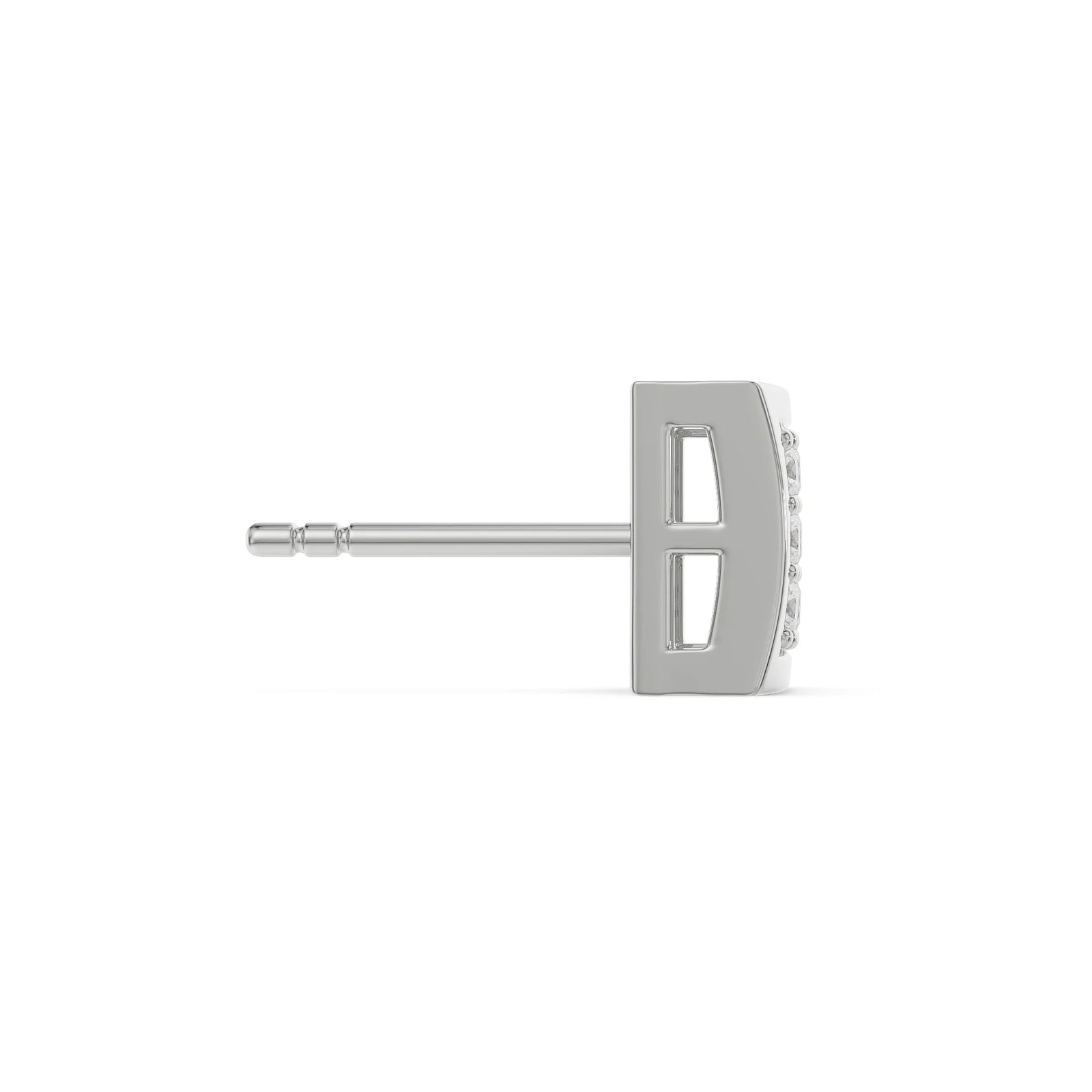 0.1 CT Round Solitaire Studs for Men Side View