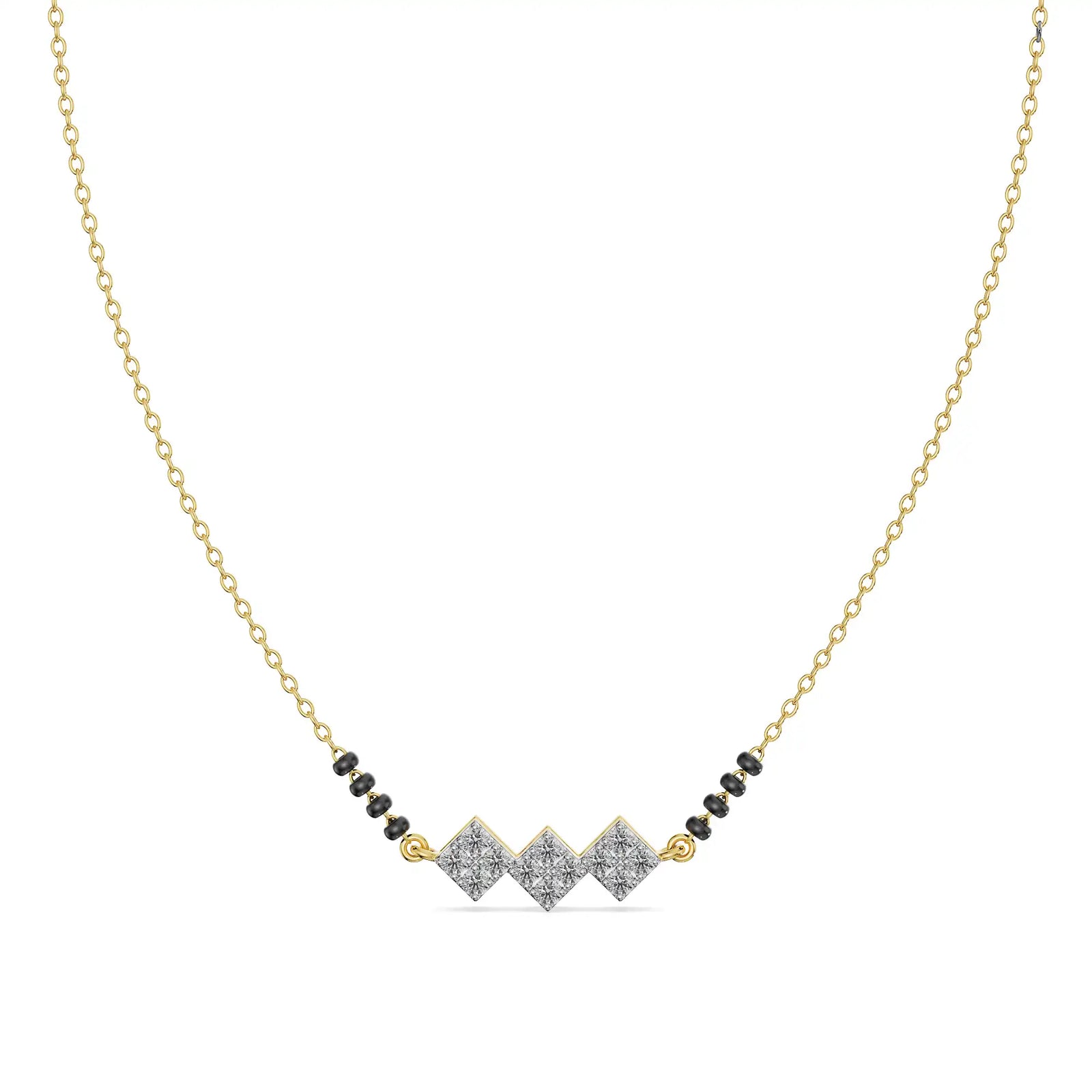Reet Diamond Mangalsutra Front View in 9KT