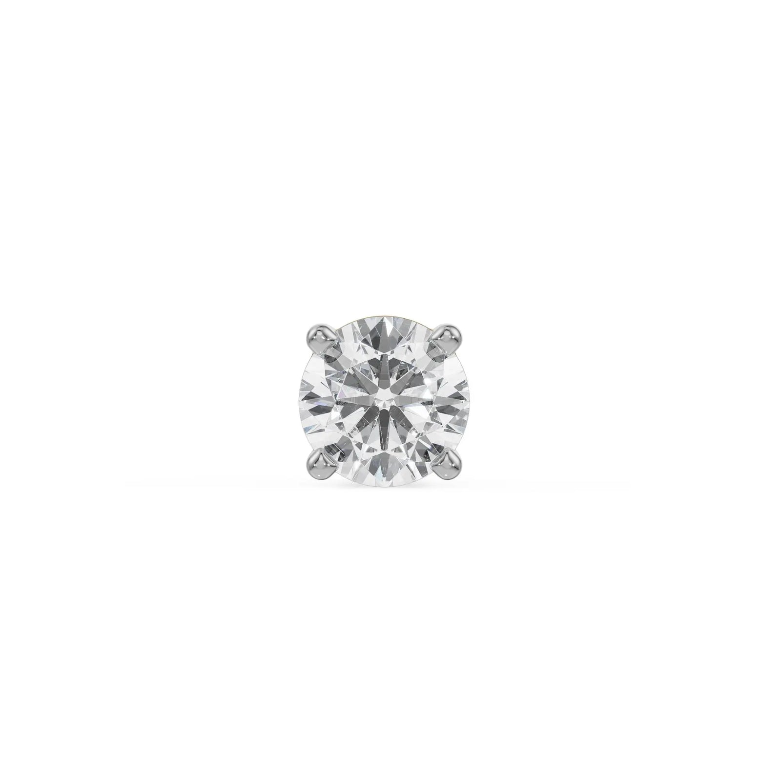 Victor Round Solitaire Studs for Men Front View in 9KT