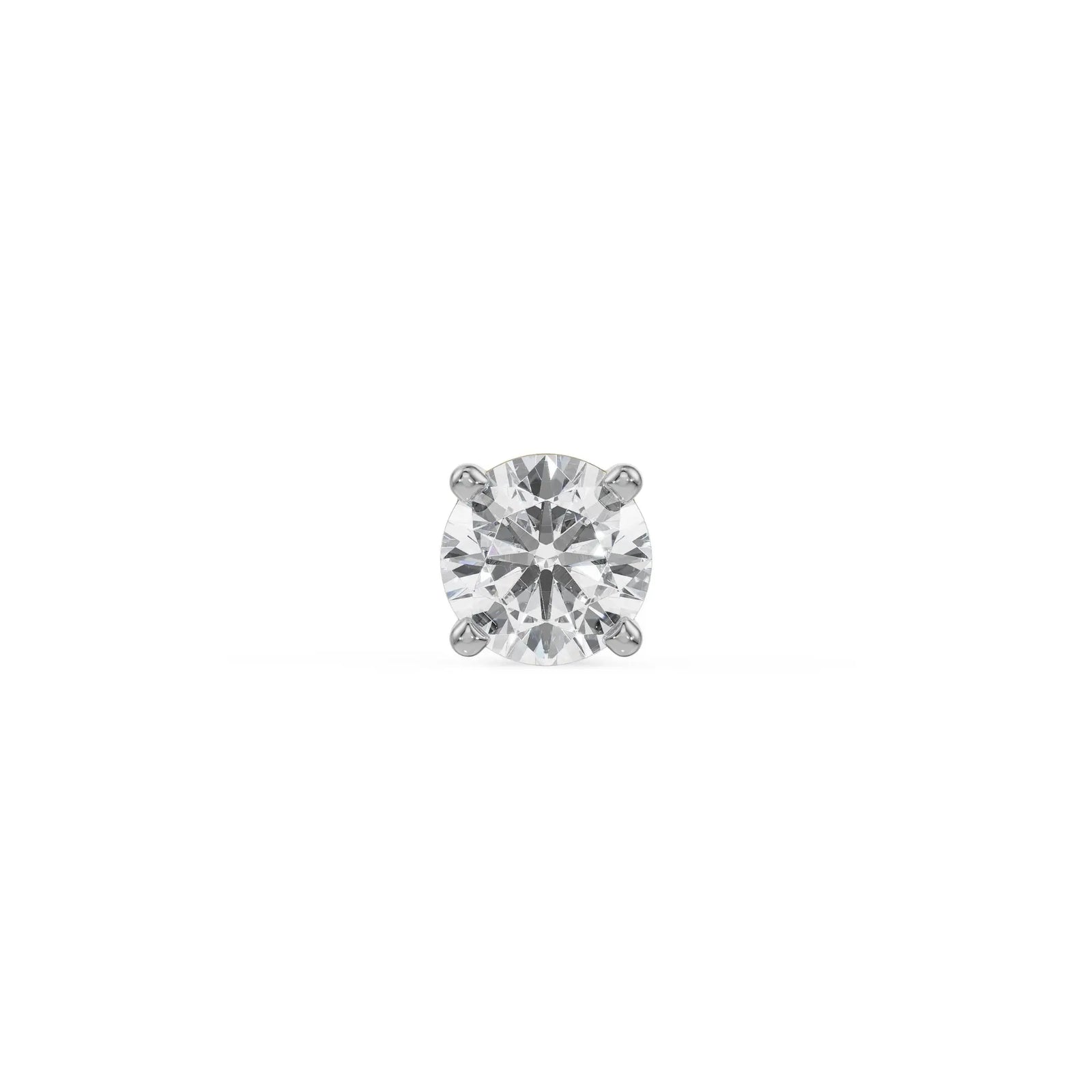 Victor Round Solitaire Studs for Men Front View in 9KT