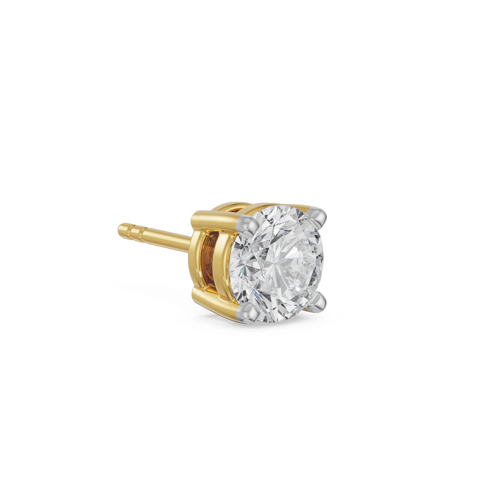 Victor Round Solitaire Studs for Men Right View