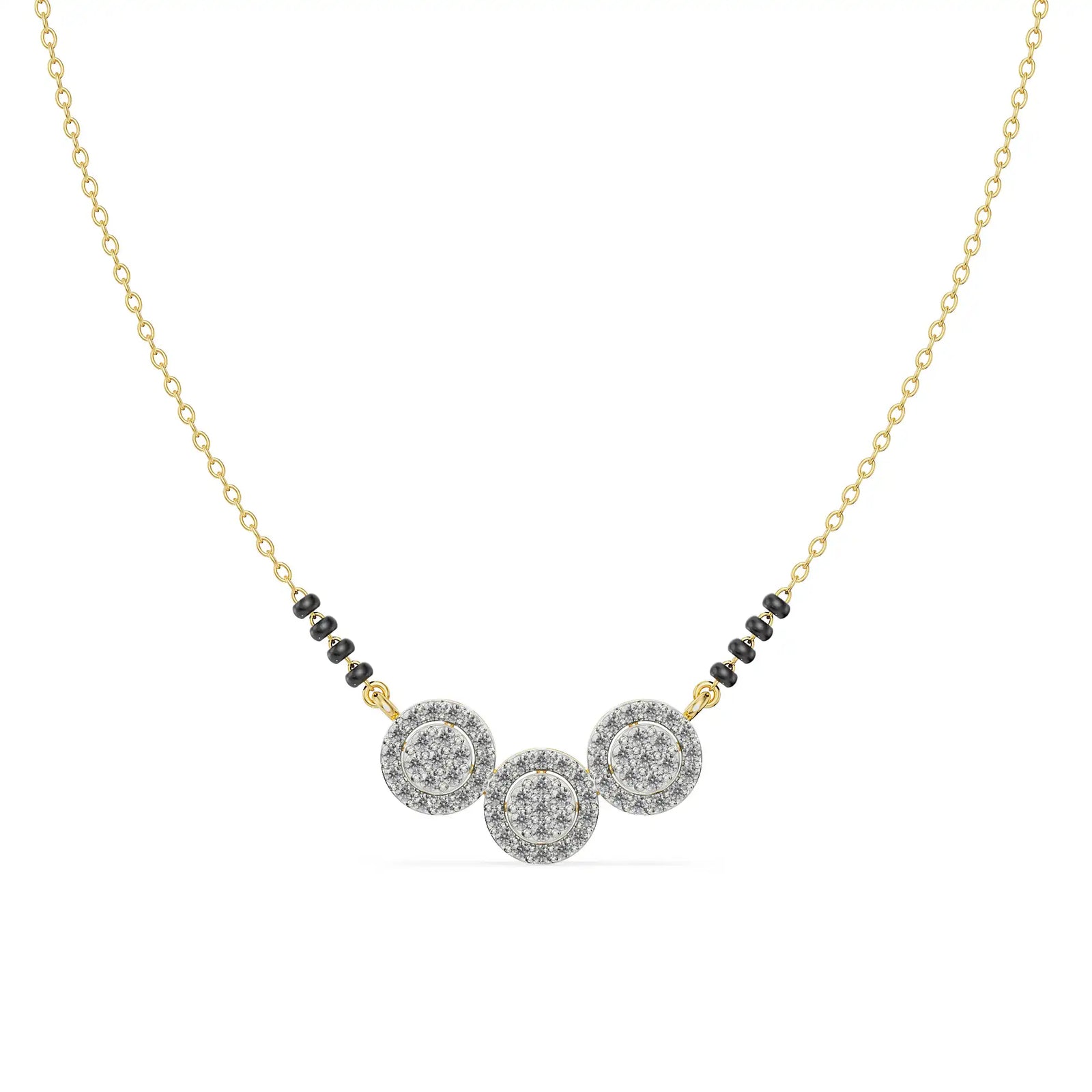 Reeha Diamond Mangalsutra front View in 9KT