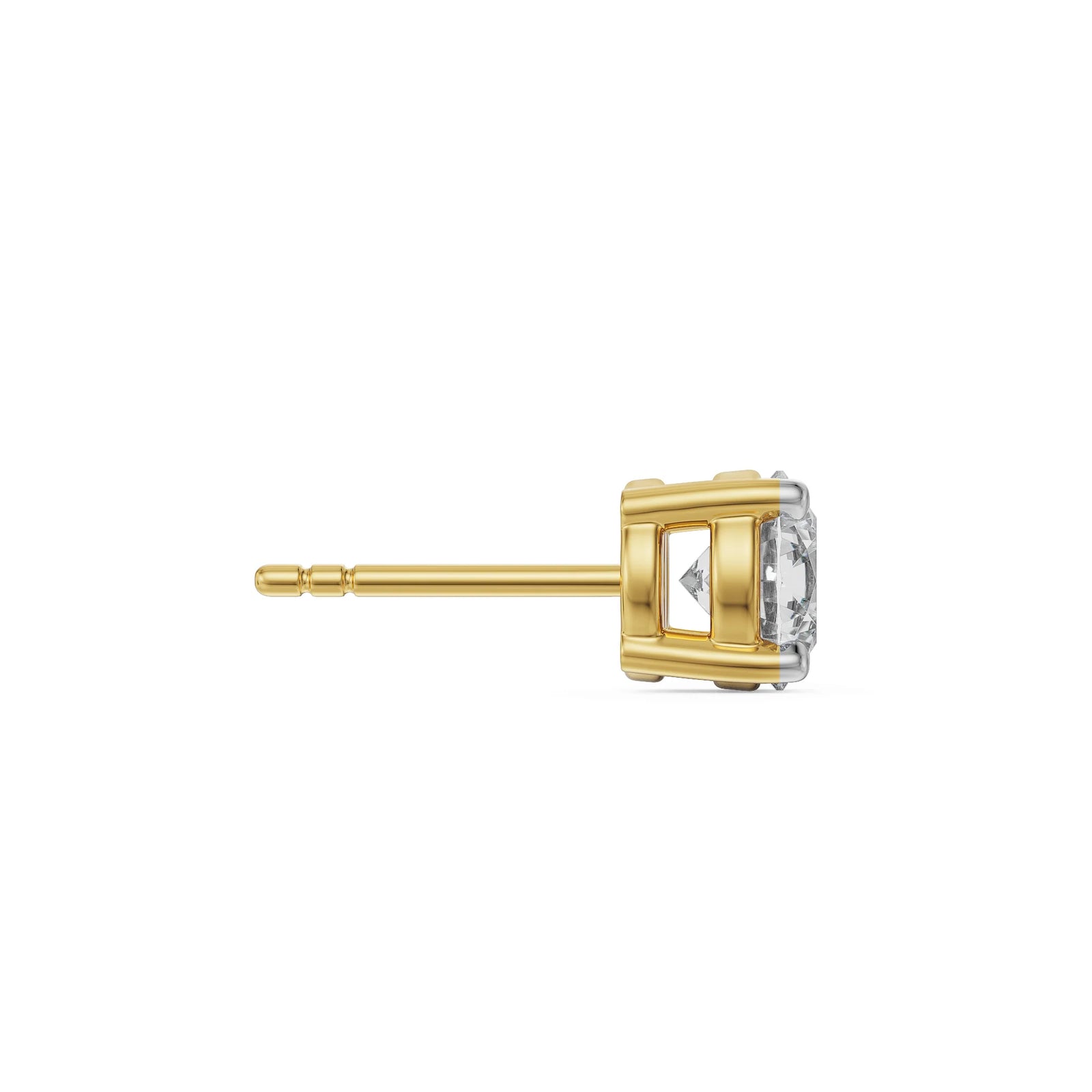 Victor Round Solitaire Studs for Men Side View