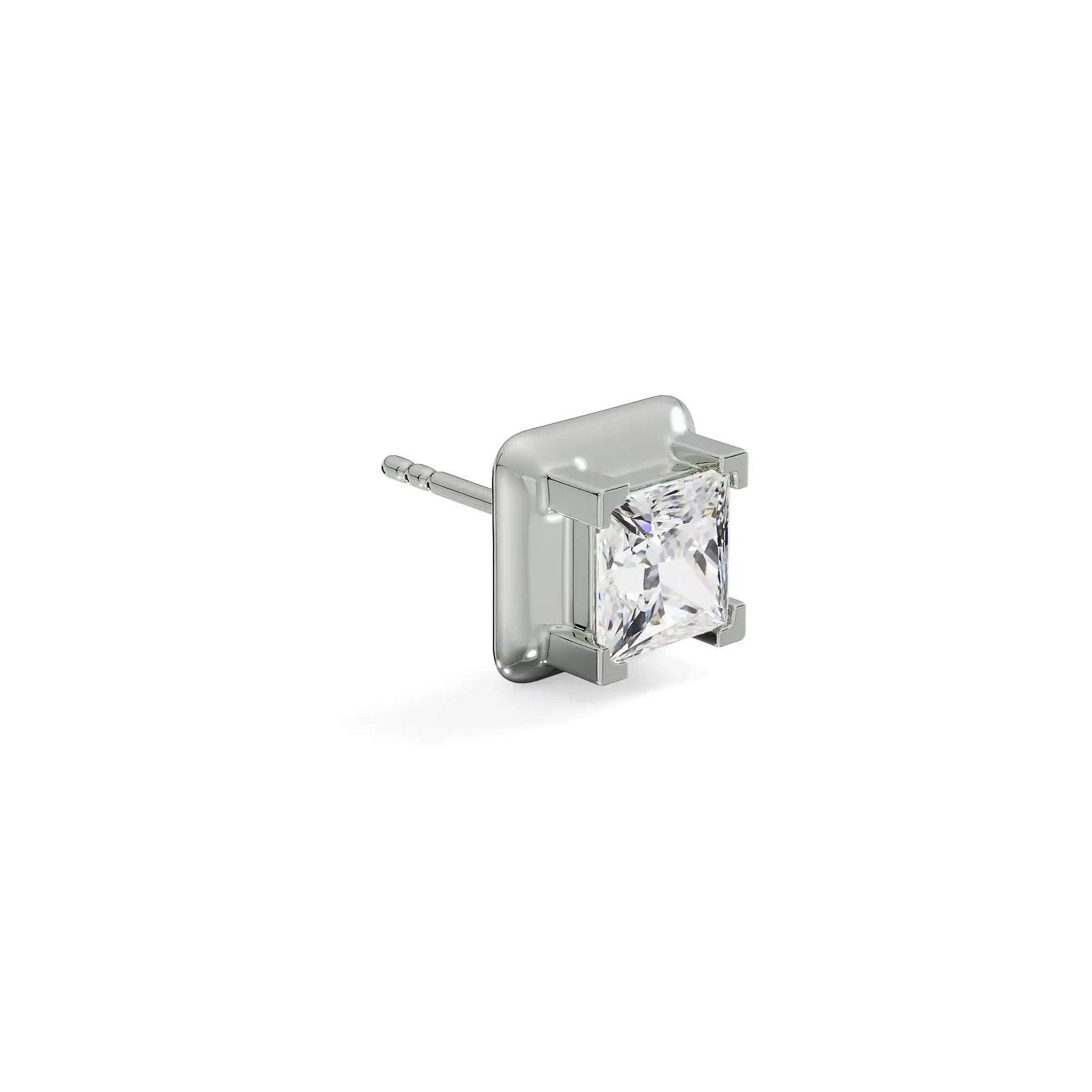 0.25 CT Princess Cut Men Stud Right View