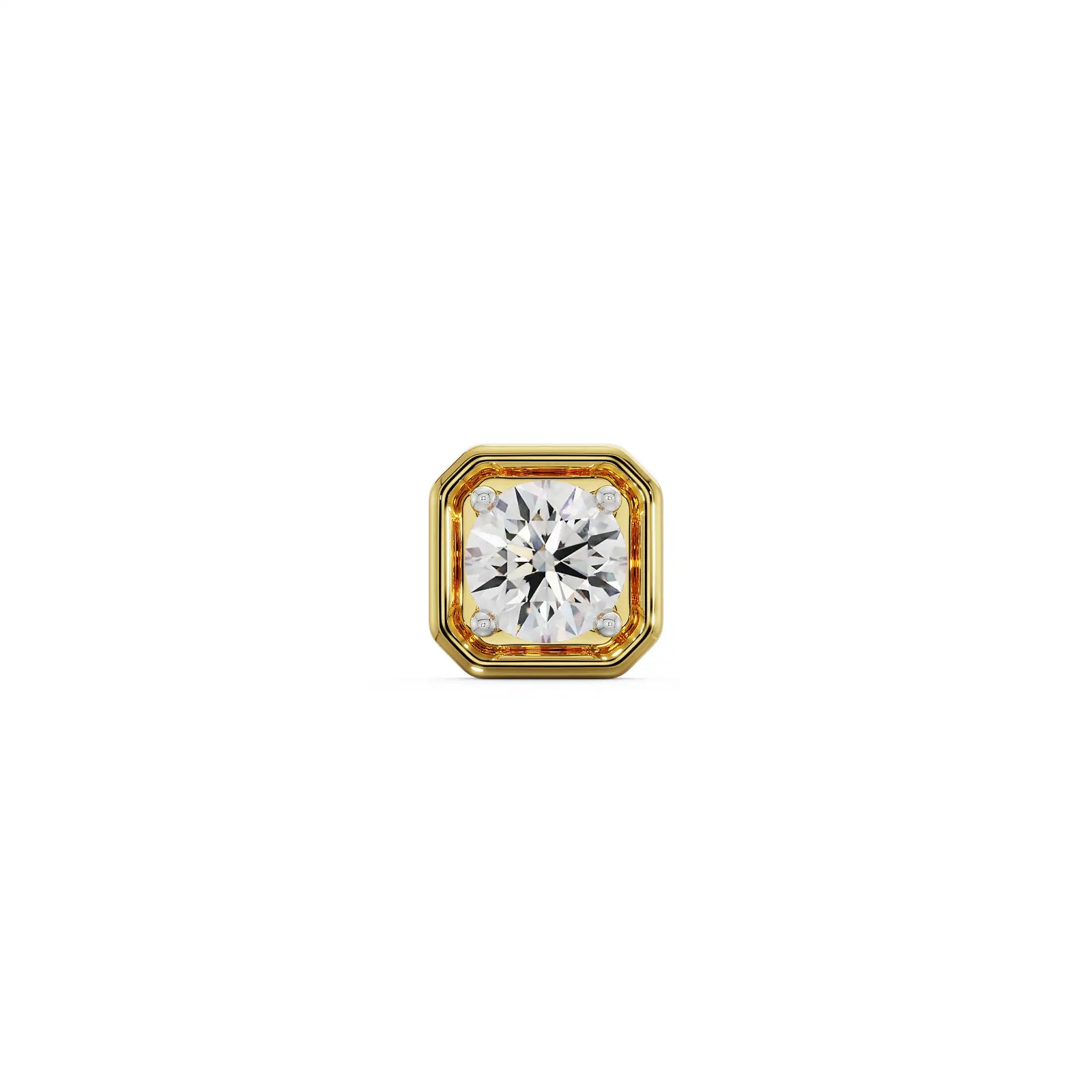 0.25 CT Round Halo Men Stud Front View