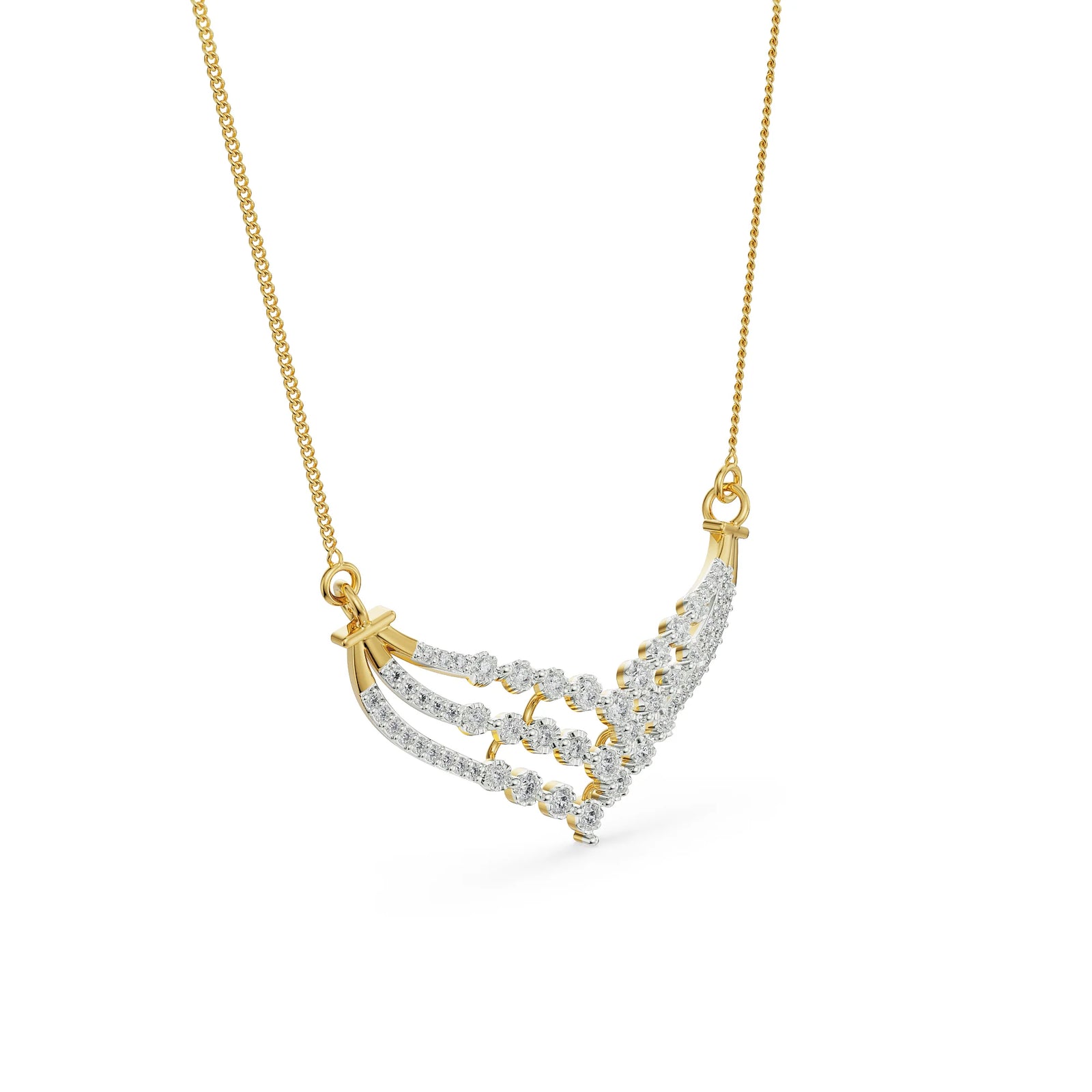 Teriza Diamond Necklace Side View