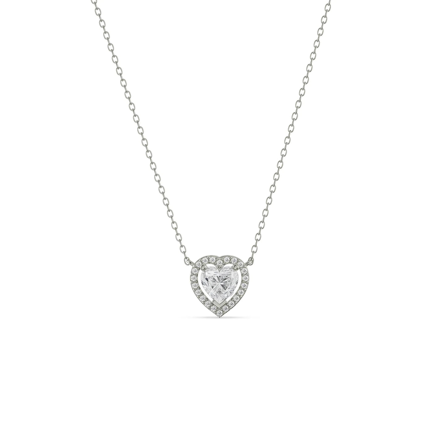 Solitaire Heart Lab Grown Diamond Necklace 9KT