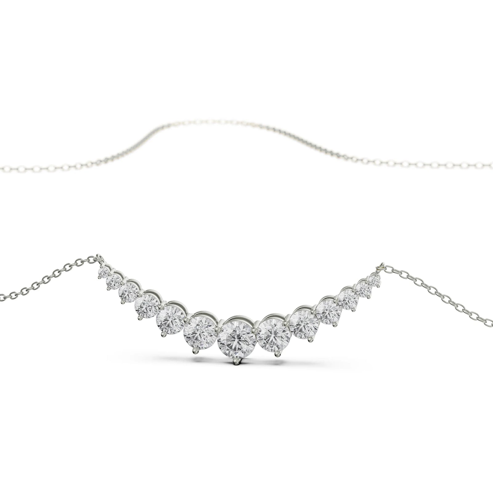 Eternity Round Diamond Necklace Prospective View
