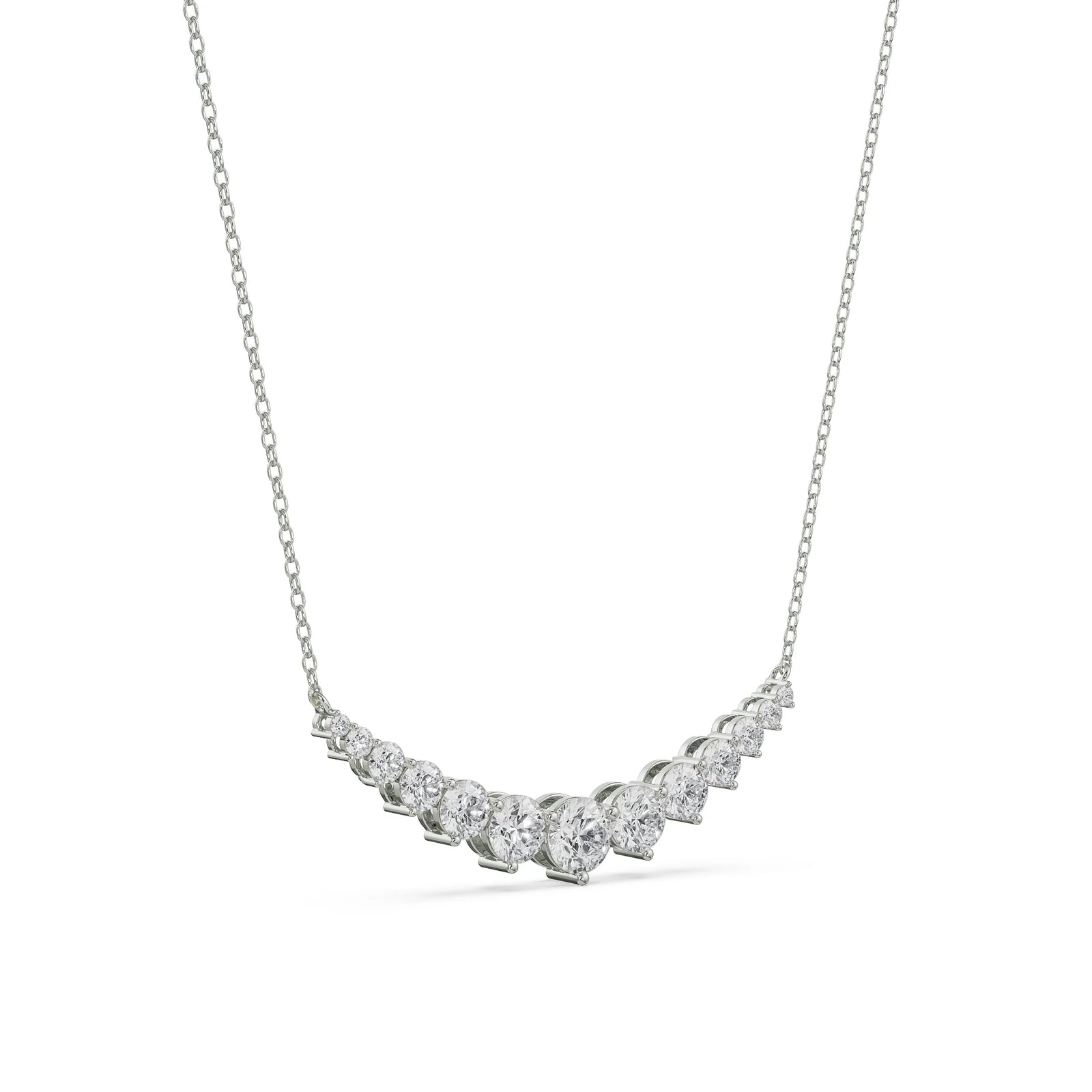 Eternity Round Diamond Necklace Side View