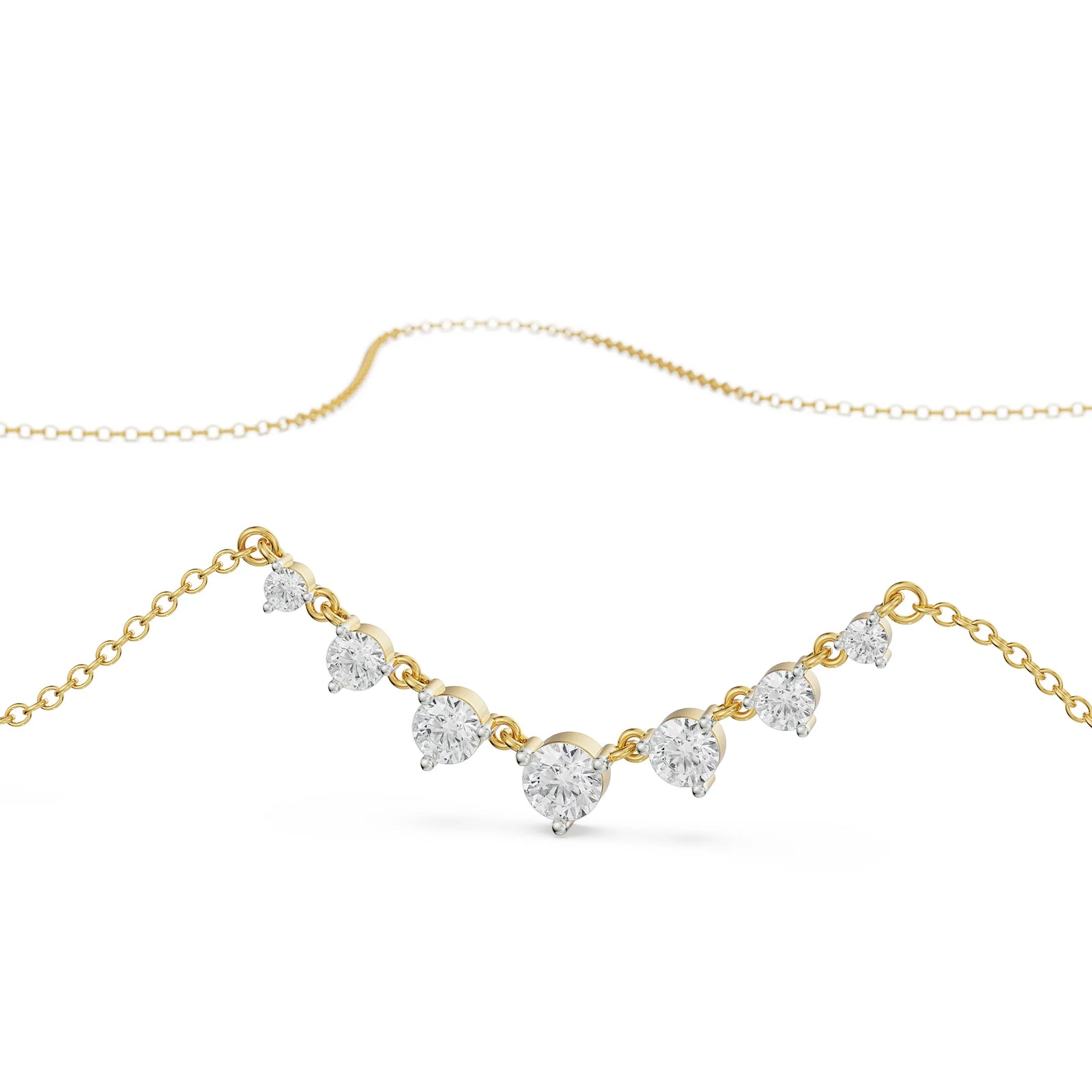 Minimalist Tennis Diamond Necklace Prospective View