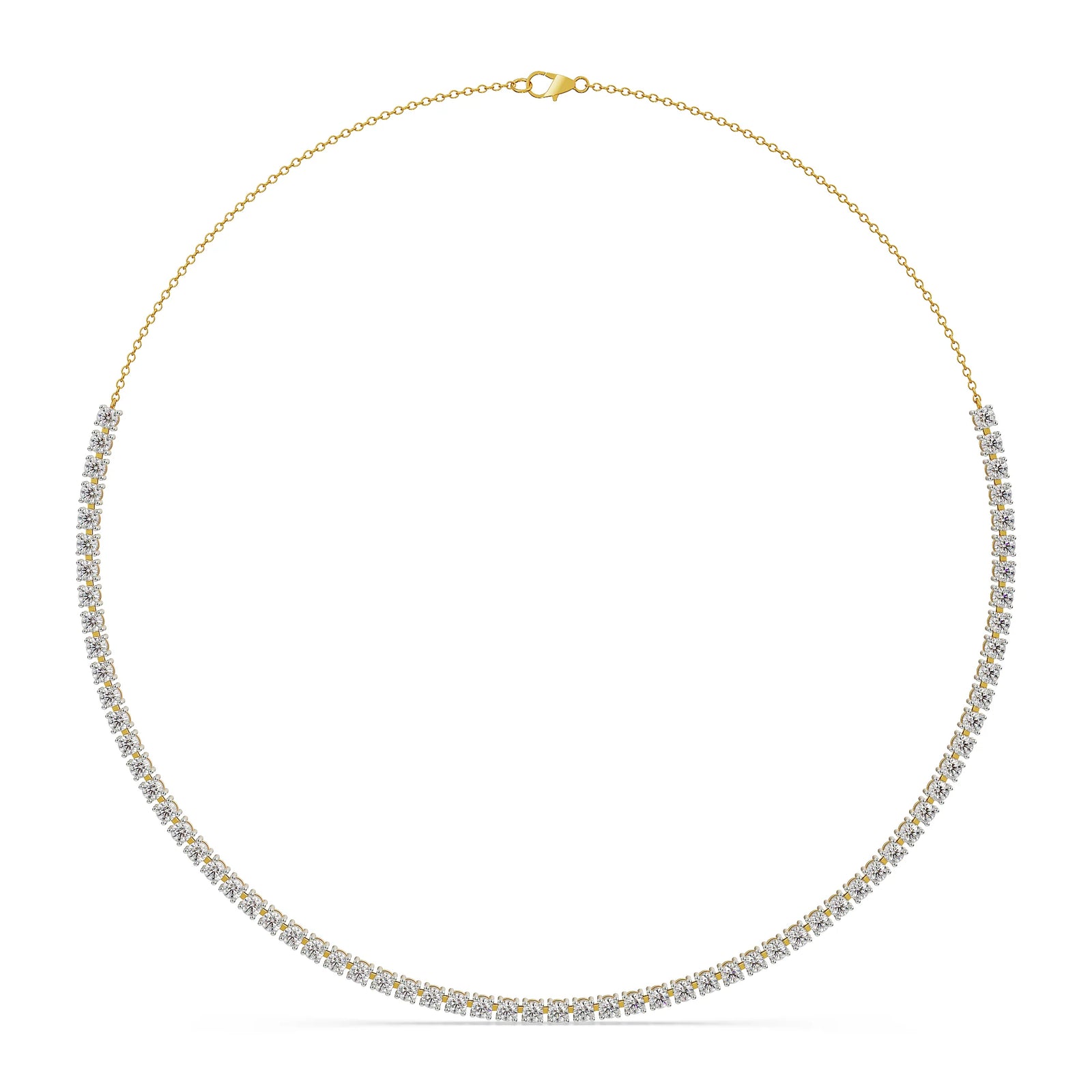 Sleek Diamond Chain Necklace Front View