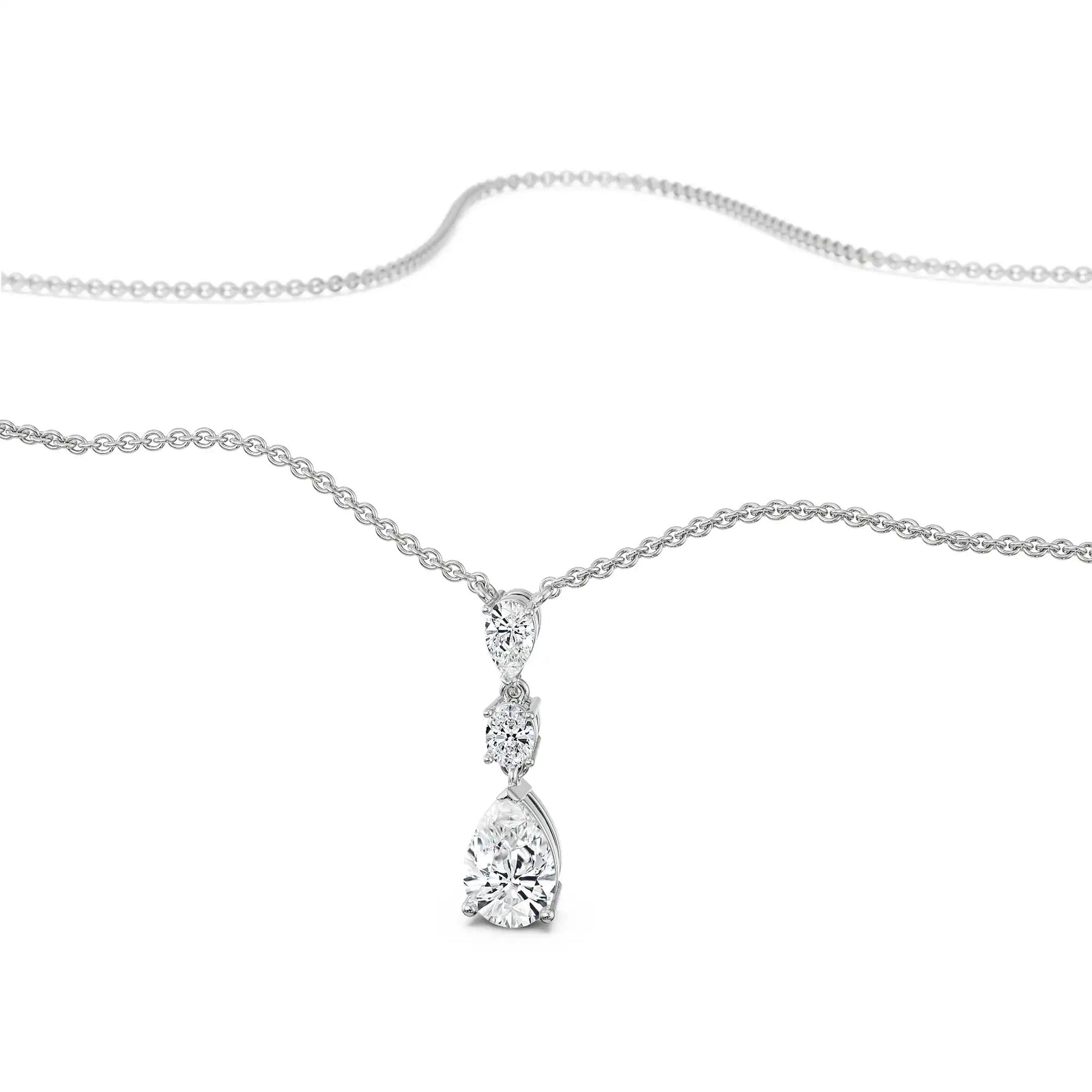 Pear Teardrop Lab Grown Diamond Necklace_in-stock
