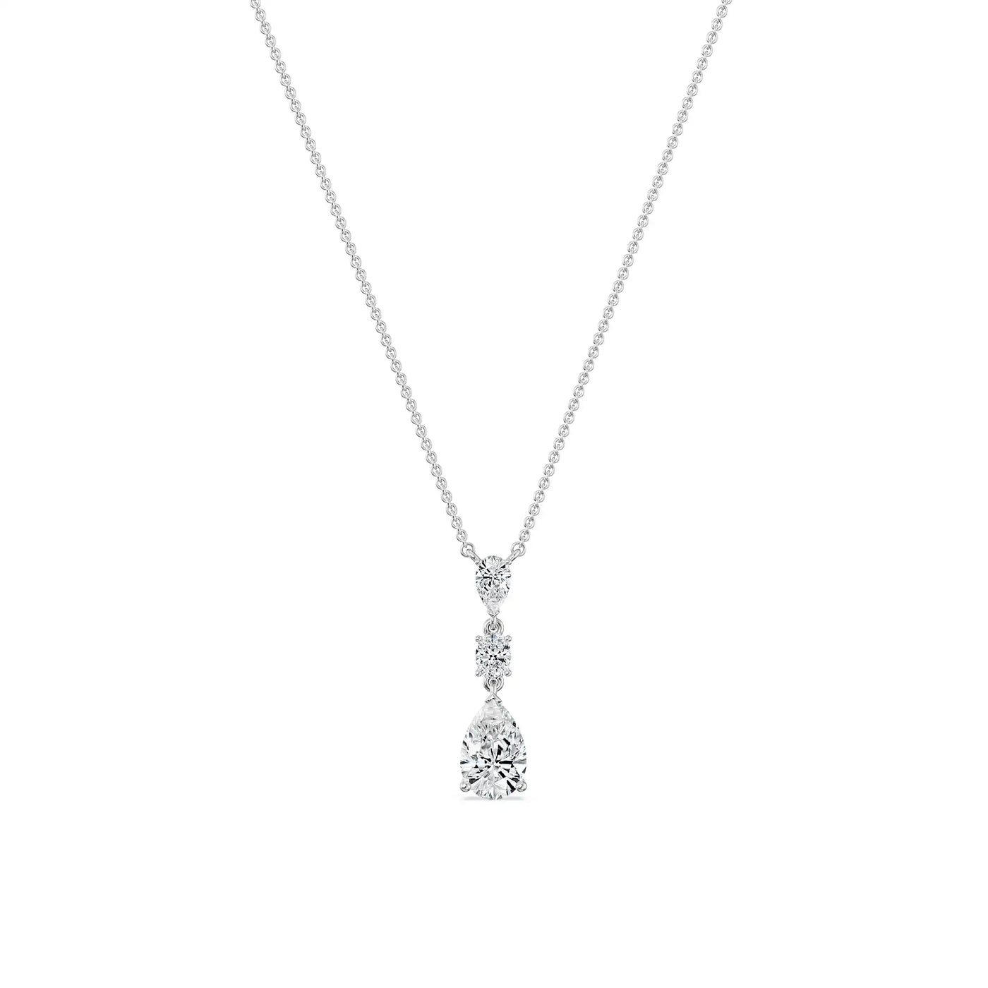 Pear Teardrop Lab Grown Diamond Necklace 9KT