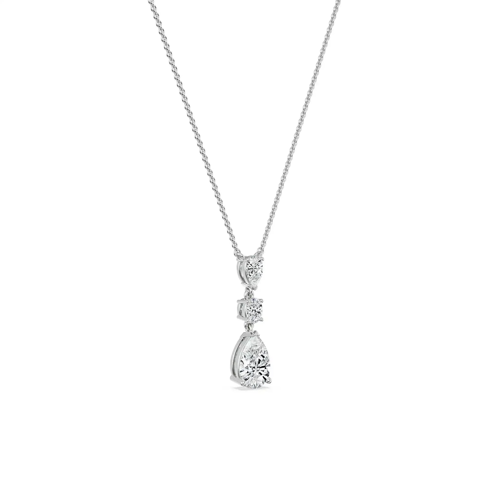 Pear Teardrop Lab Grown Diamond Necklace_in-stock