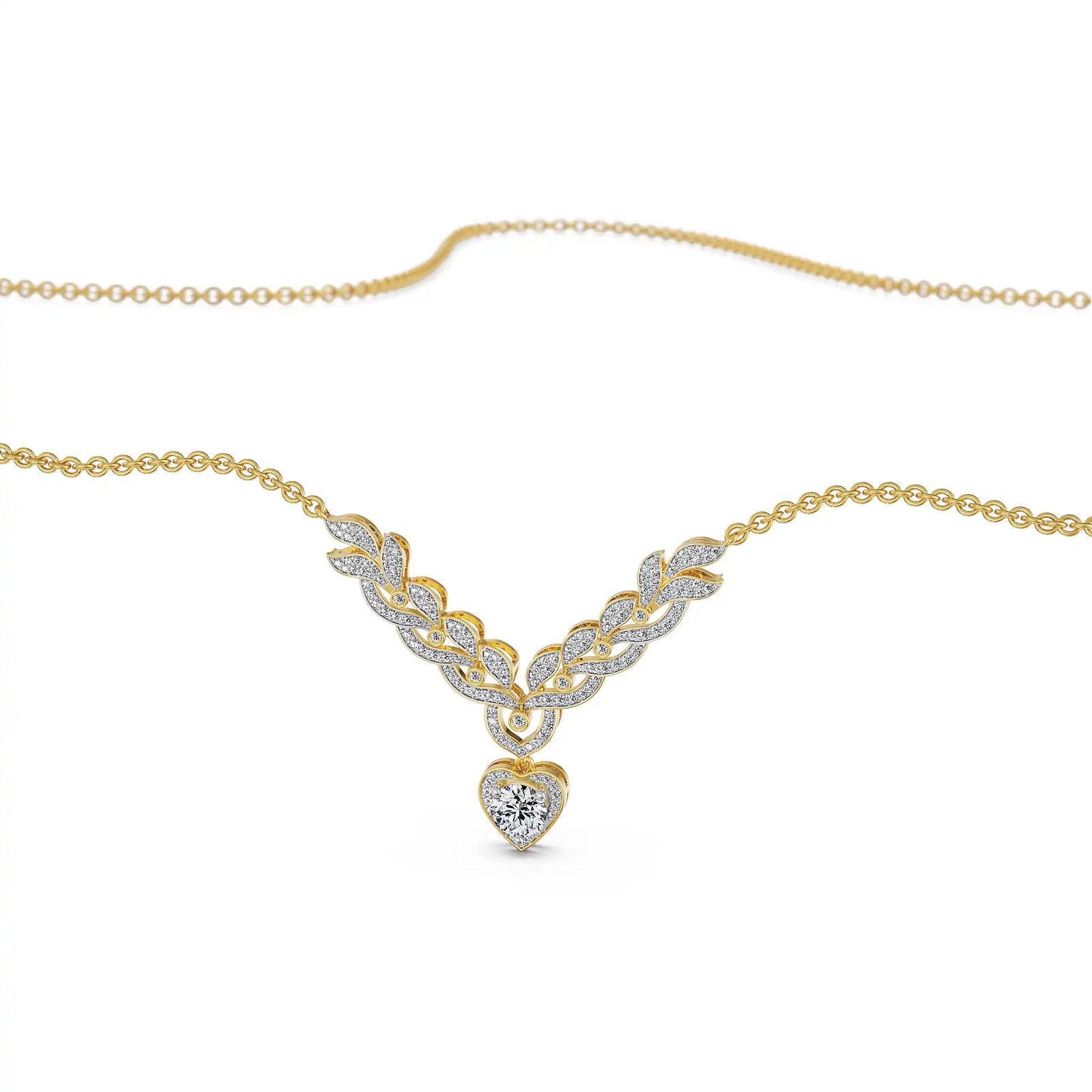 Heartwoven Hearts & Arrows Lab Grown Diamond Necklace
Front view