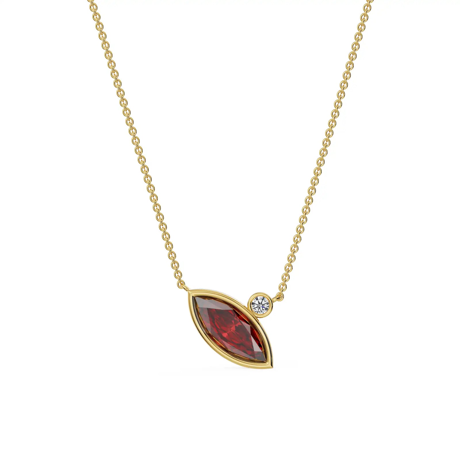 Crimson Ruby Lab Grown Diamond Necklace
Front view