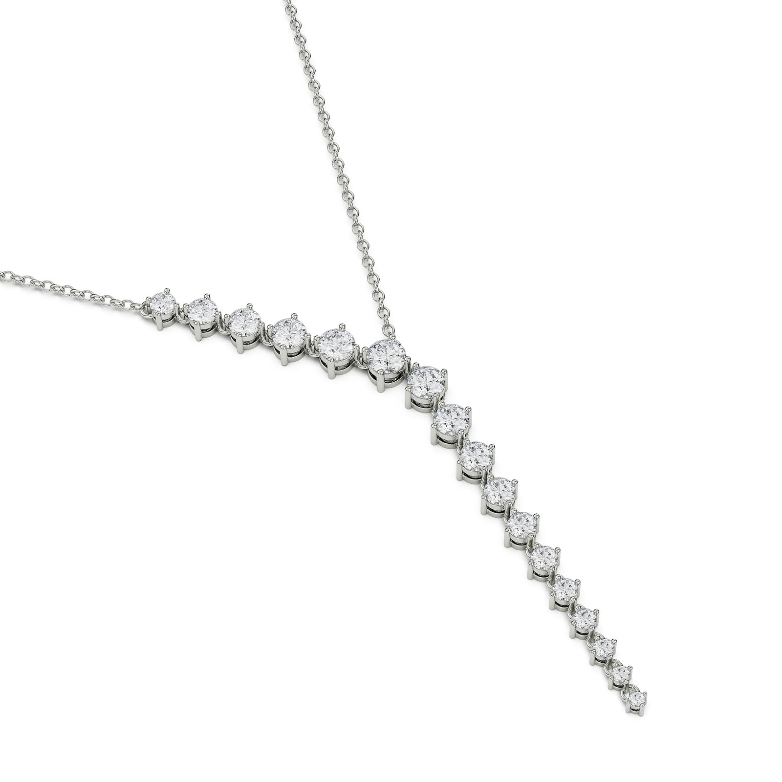 Sleek Diamond Chain Necklace Top View
