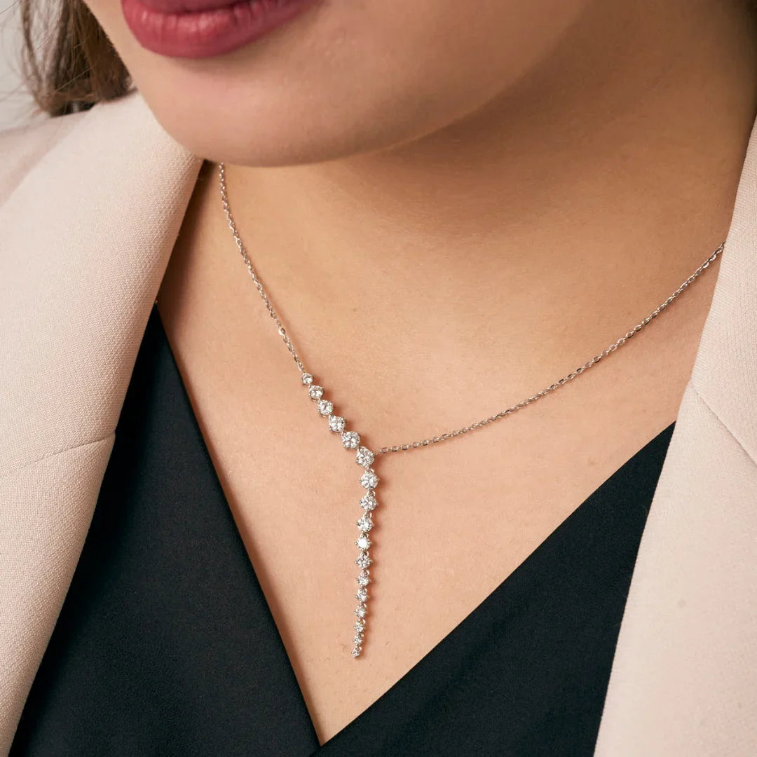 Sleek Diamond Chain Necklace Prospective view