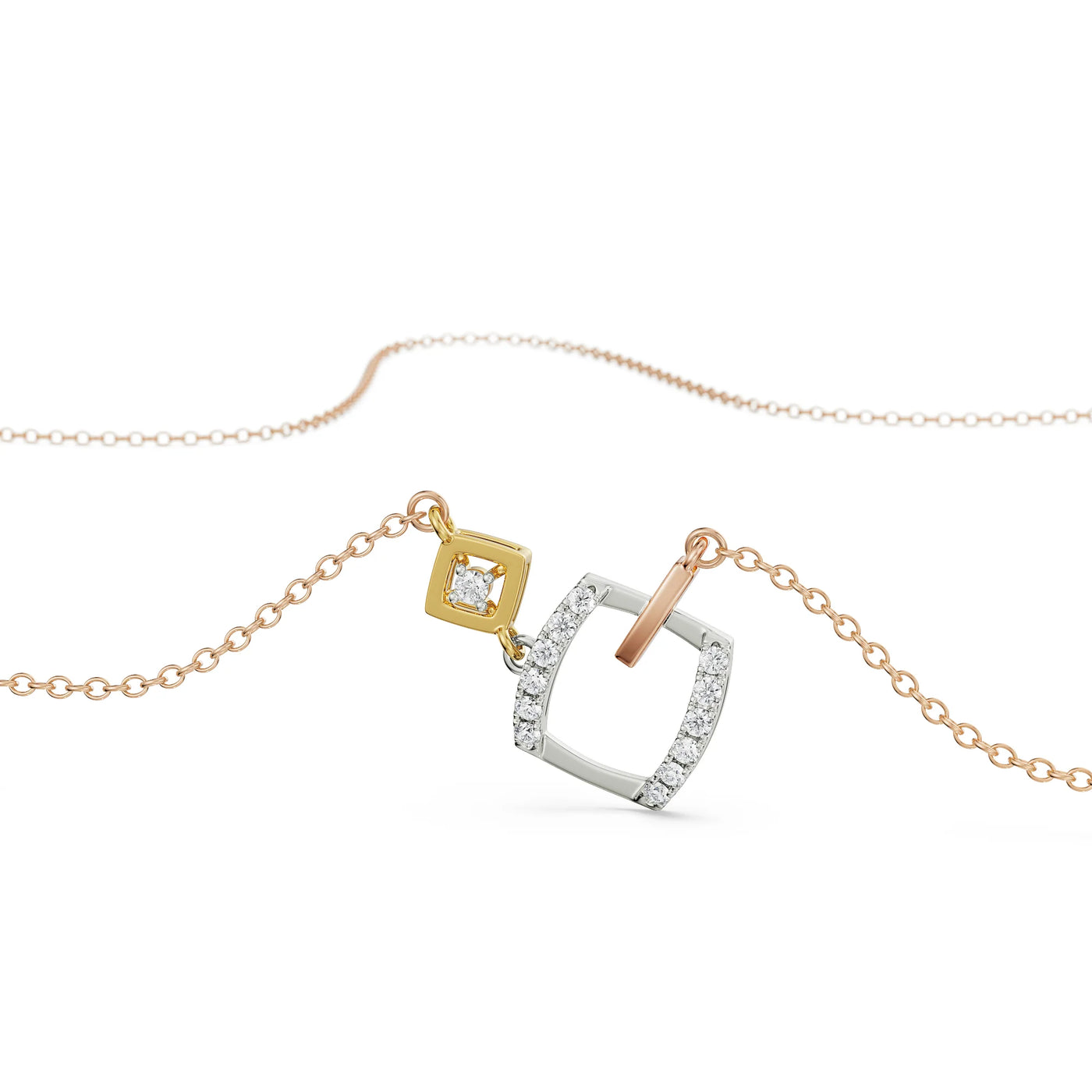 Geometric Square Diamond Necklace_in_stock